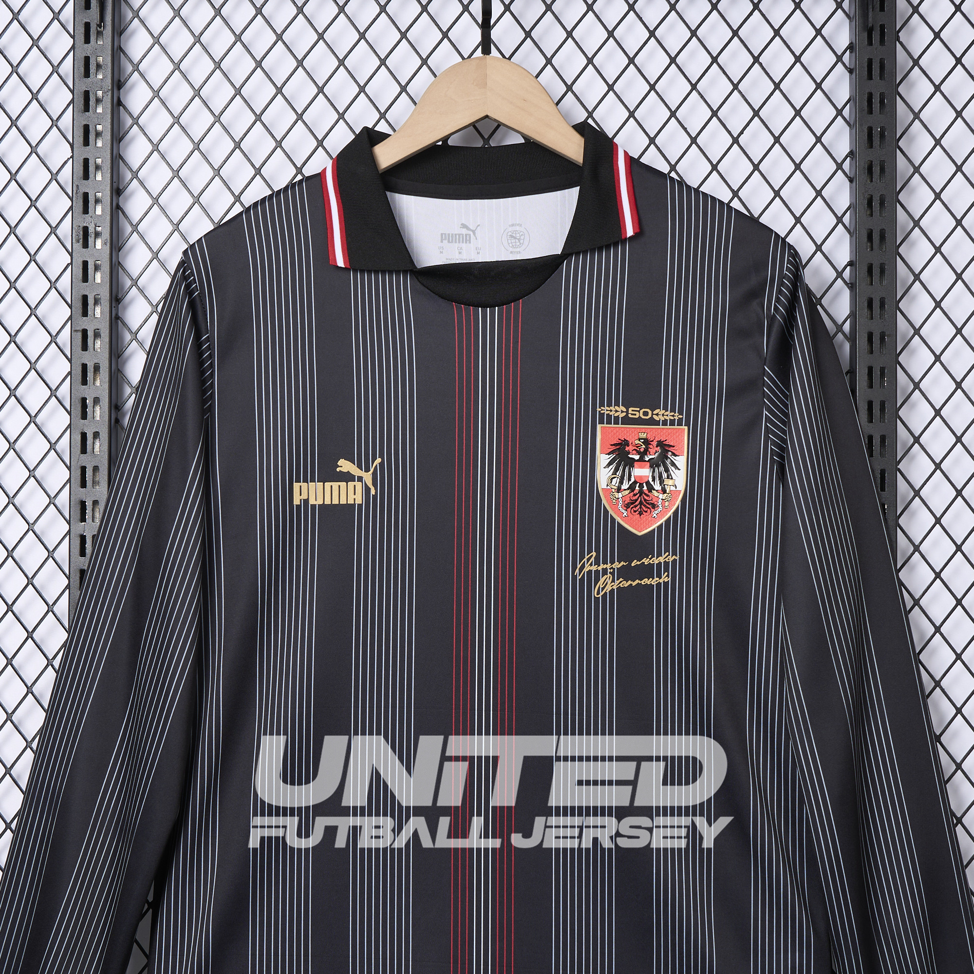 Austria 2024 50th Anniversary Long Sleeve Jersey - Fans Version - Unitedfutballjersey