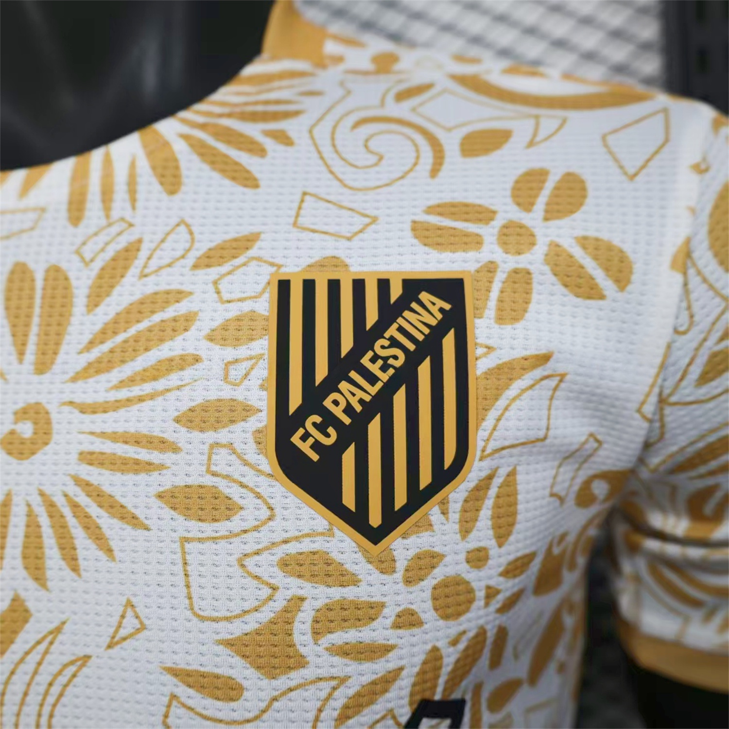 Club Deportivo Palestino Palestine 25-26 Yellow Flowers White Jersey - Player Version - Unitedfutballjersey