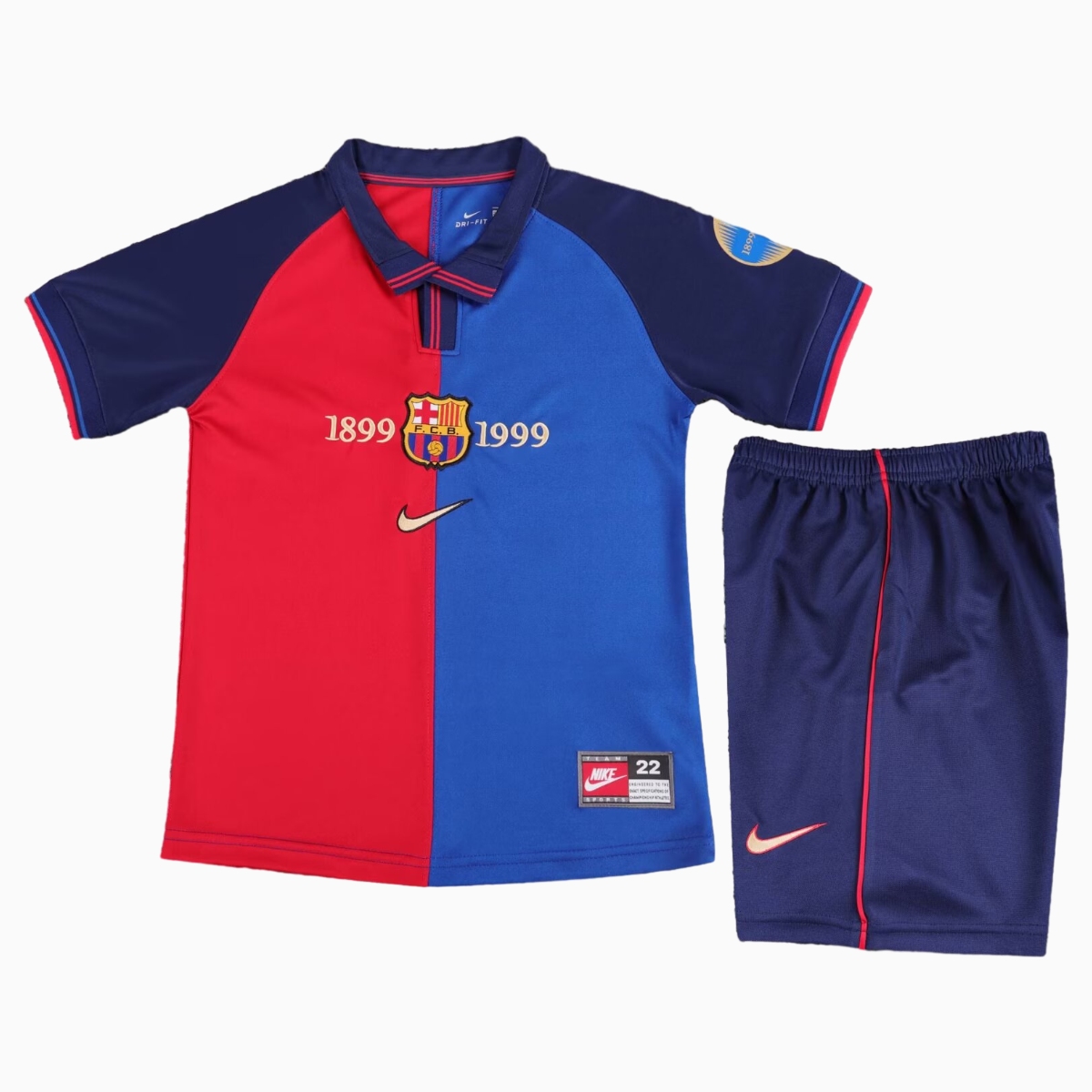 B.A.R.S.A Retro 99-00 Home 100th anniversary Kids Kit - Unitedfutballjersey