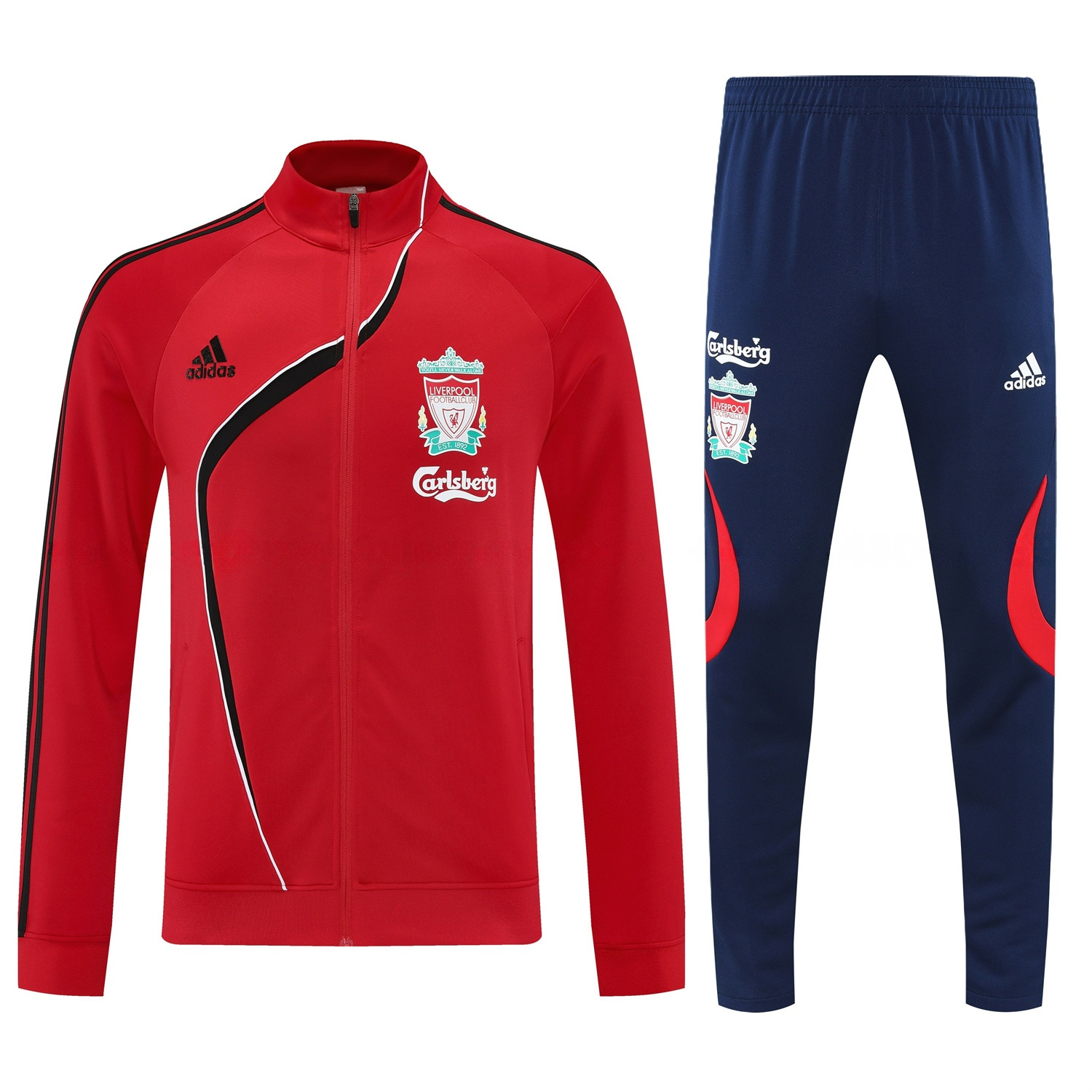 Liver.pool 25-26 Jacket Training Tracksuit - Red Jackets & Deep Blue Pants - Unitedfutballjersey