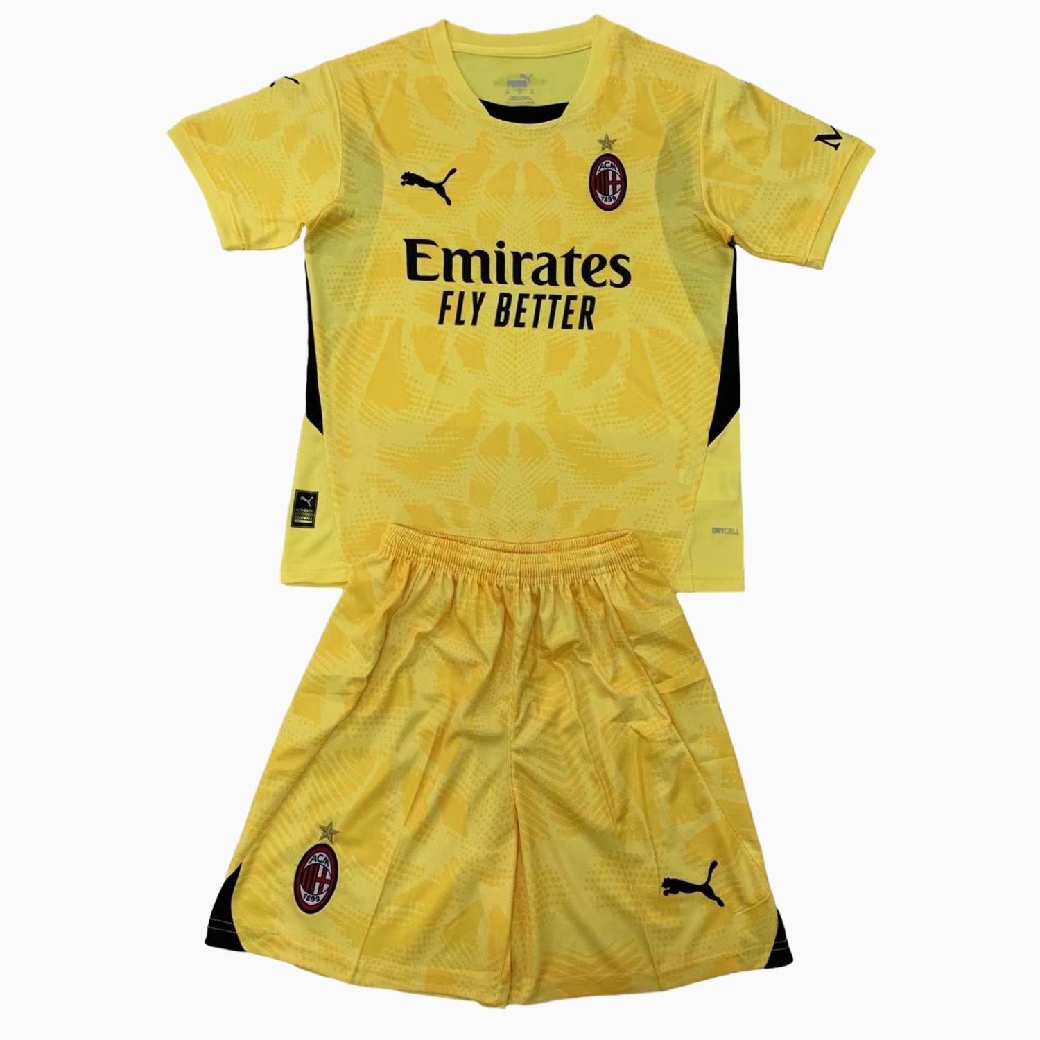 AC Milan 24-25 Yellow Goalkeeper Kids Kit - Unitedfutballjersey