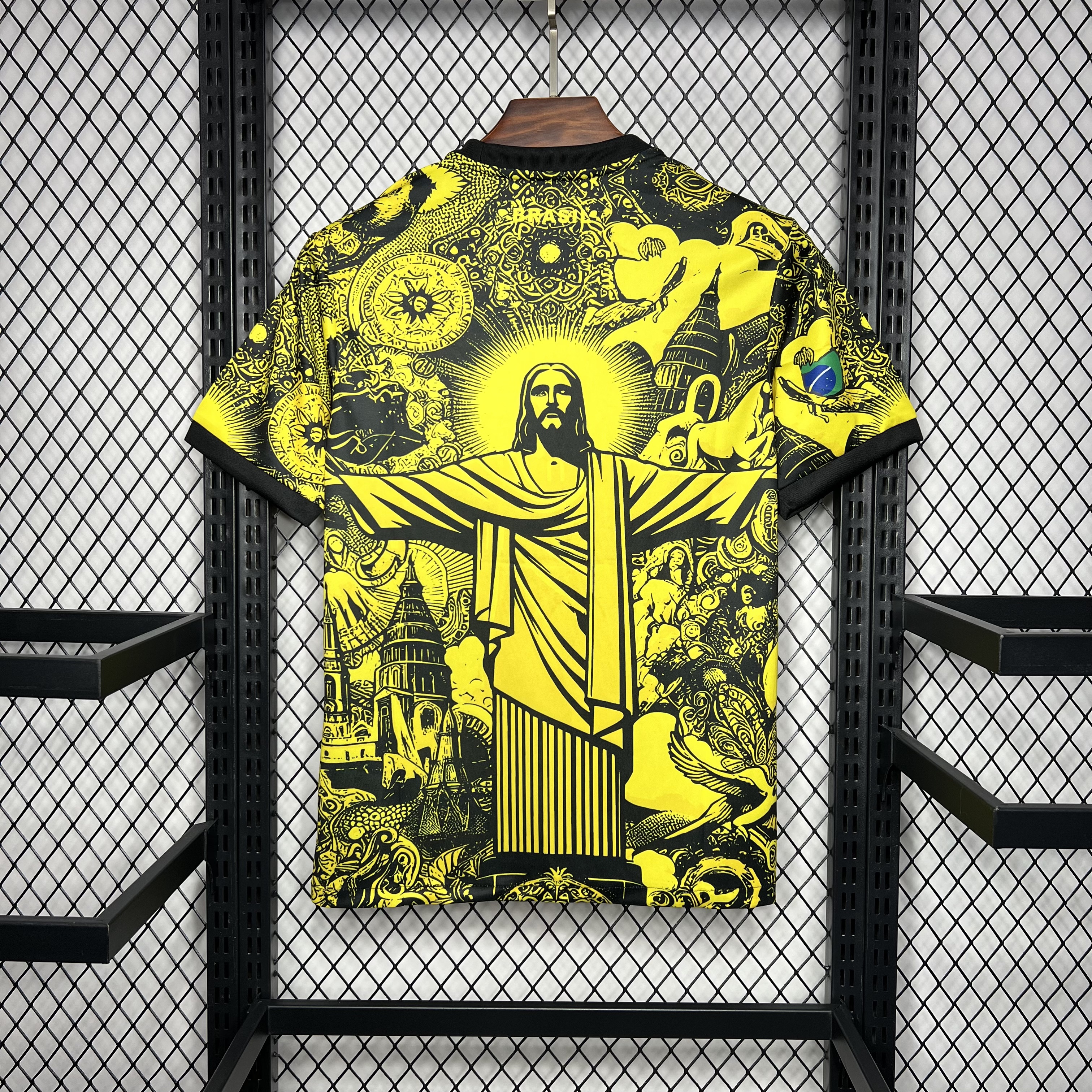 Brazil 2024 Yellow Christ the Redeemer Statue Jersey - Fans Version - Unitedfutballjersey