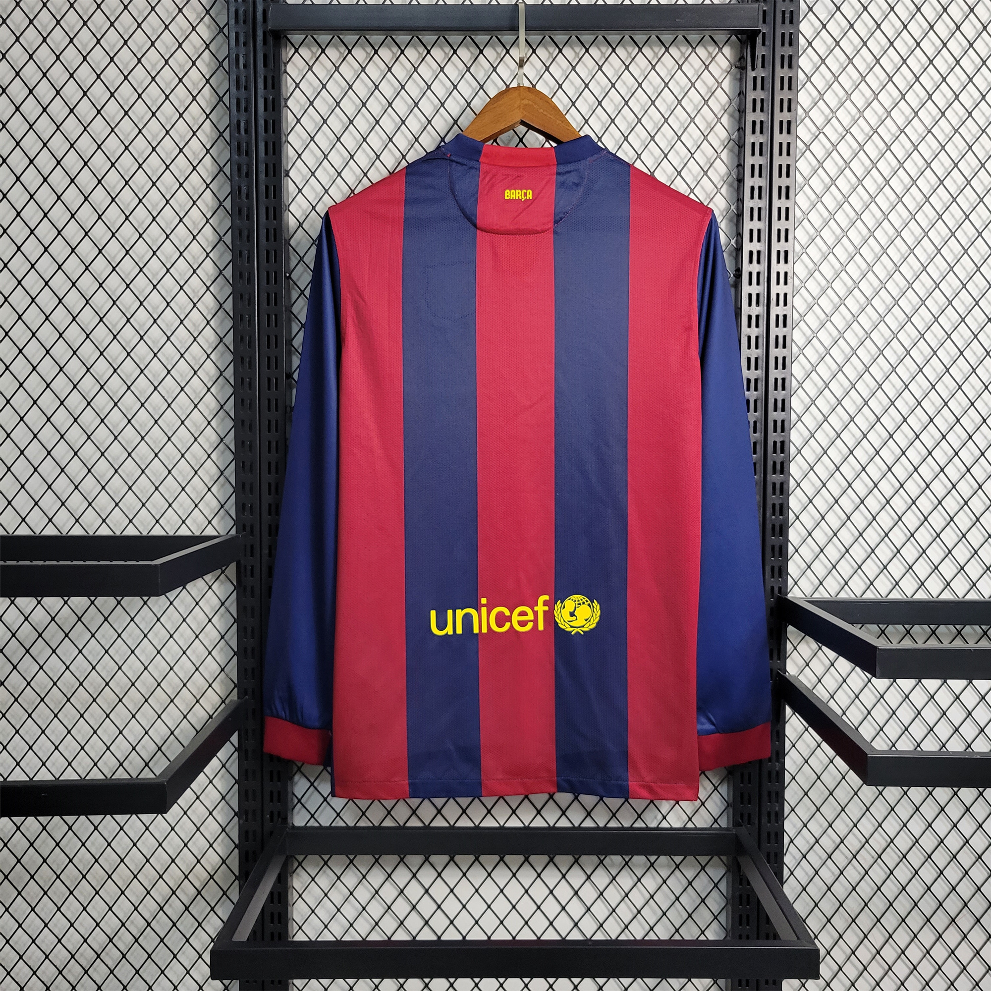 Retro Barcelona 14-15 Home Stadium Long Sleeve Jersey - Unitedfutballjersey