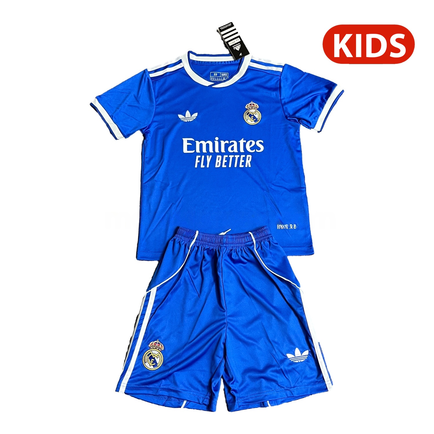 Real Madrid 25-26 Third Blue Trefoil Kids Kit - Unitedfutballjersey