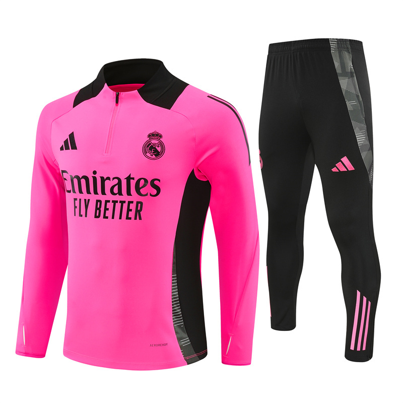 Real Madrid 24-25 Long Sleeve Training Set - Rose Red - Unitedfutballjersey