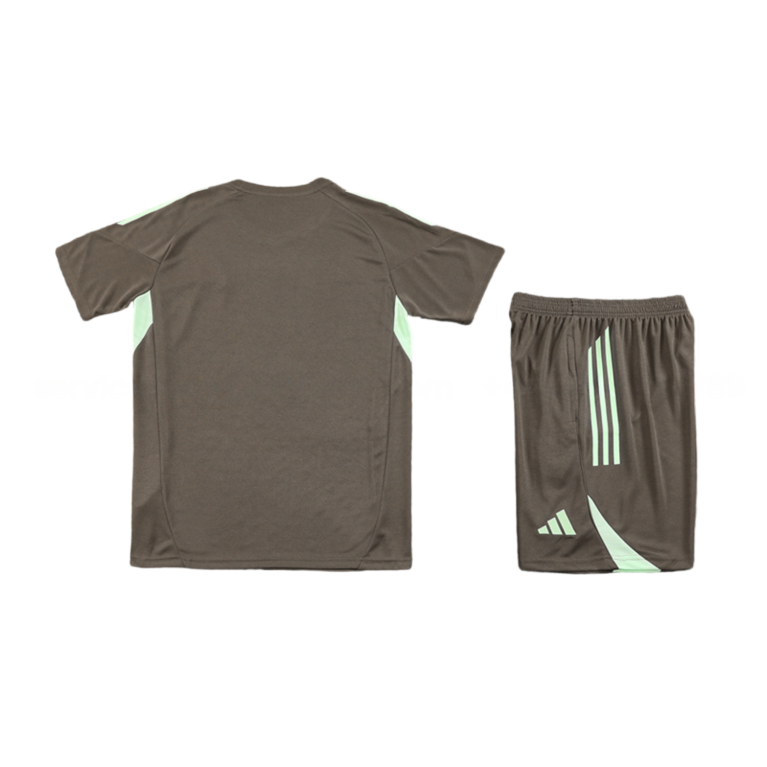 Real Madrid 25-26 Short-Sleeve Training Set - Dark Khaki Top and Shorts - Unitedfutballjersey