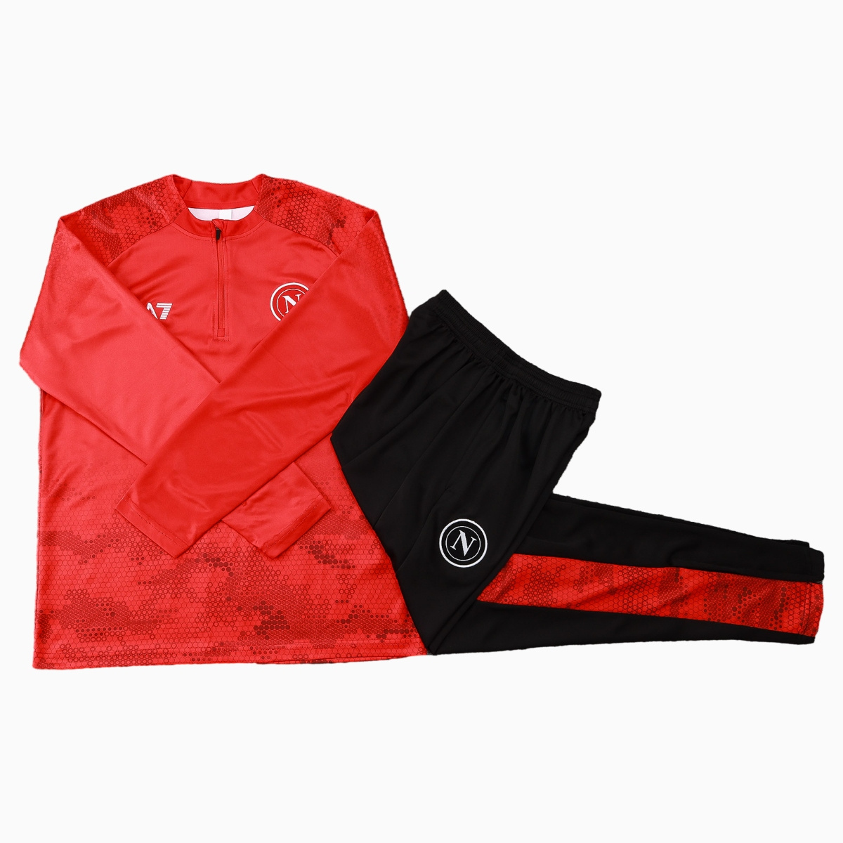 Napoli 24-25 Long Sleeve Training Set - Red Top and Black Pants - Unitedfutballjersey