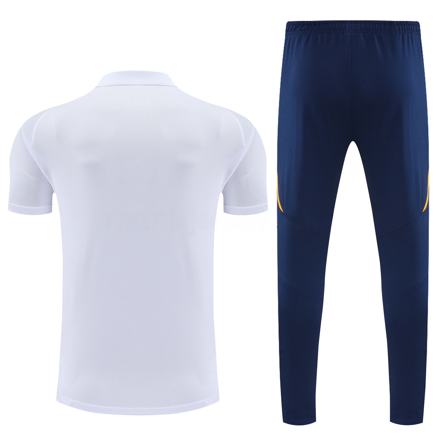 Real Madrid 25-26 POLO Short-Sleeve Training Set - White Top and Deep Blue Pants - Unitedfutballjersey