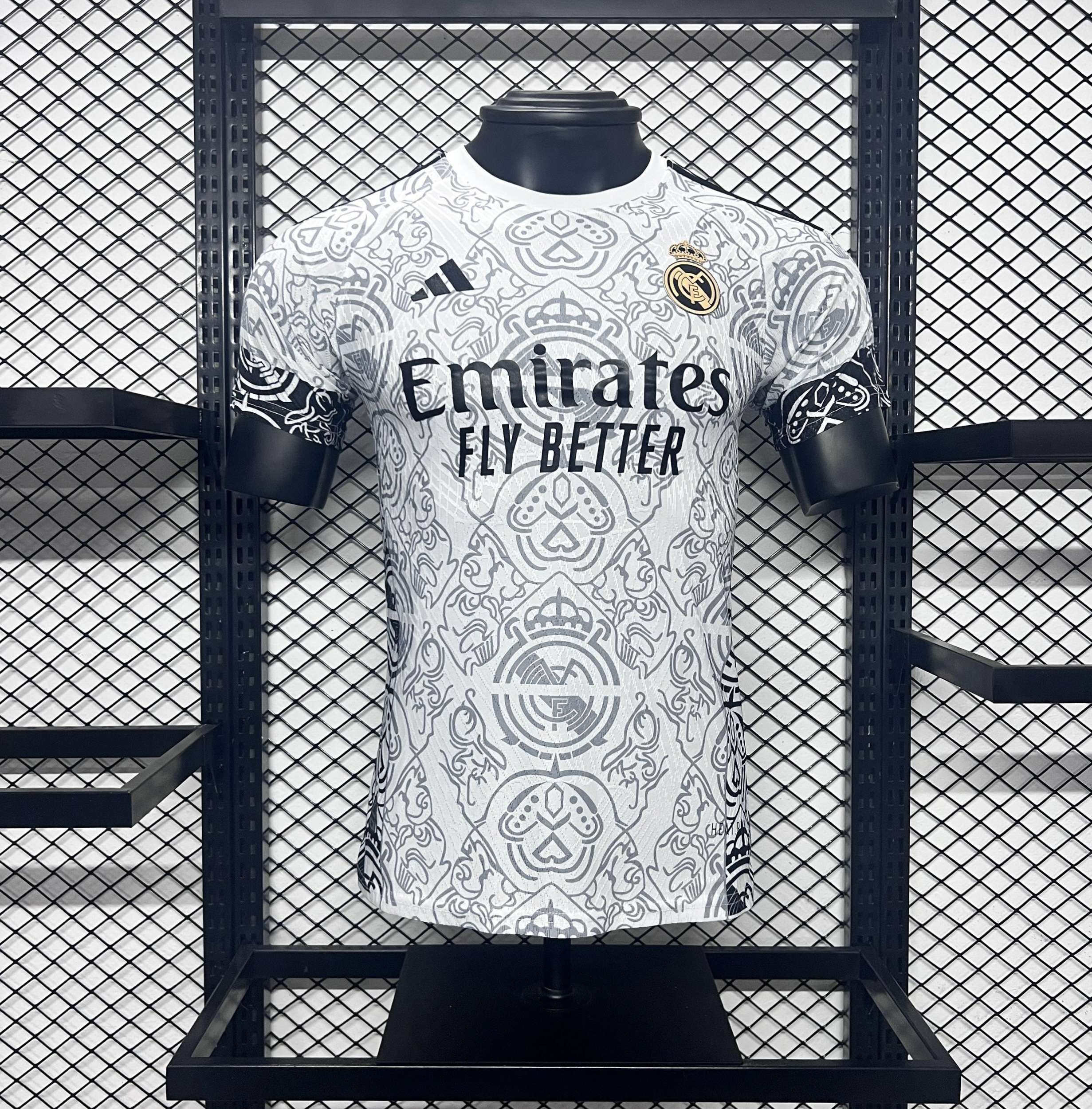 Real Madrid 24-25 White Line Pattern Special Edtion Jersey - Player Version - Unitedfutballjersey
