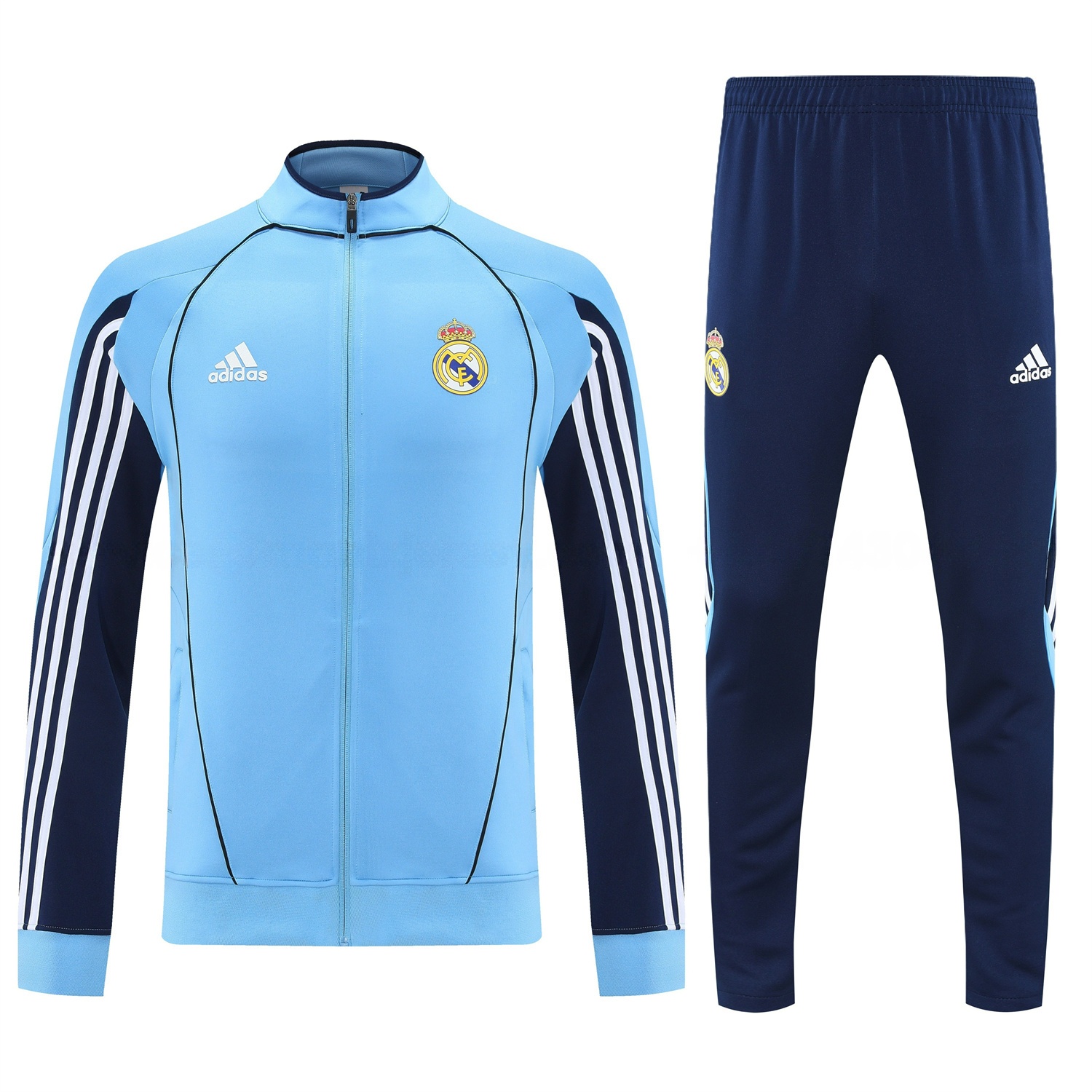 Real Madrid 25-26 Jacket Training Tracksuit - Light Blue Jackets & Deep Blue Pants - Unitedfutballjersey