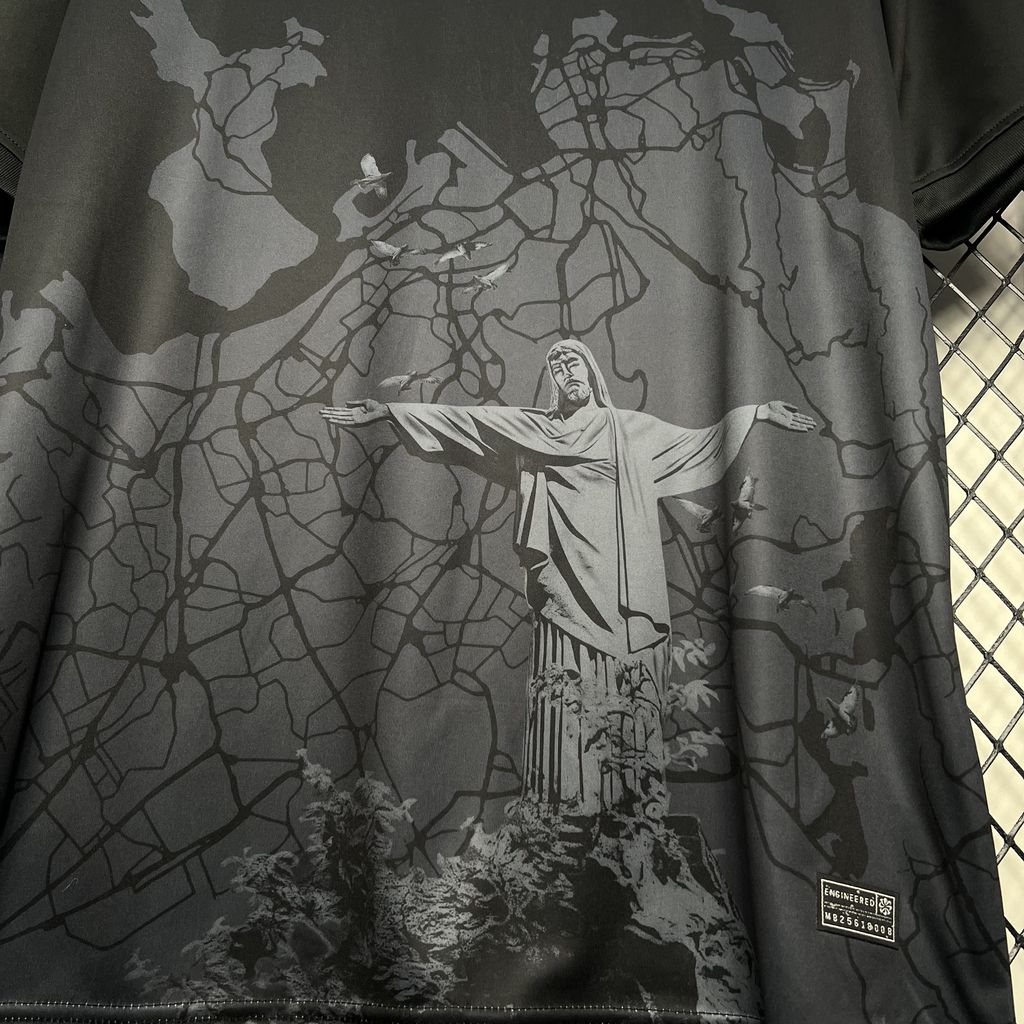 Brazil 2024 Black Christ the Redeemer Statue Jersey - Fans Version - Unitedfutballjersey