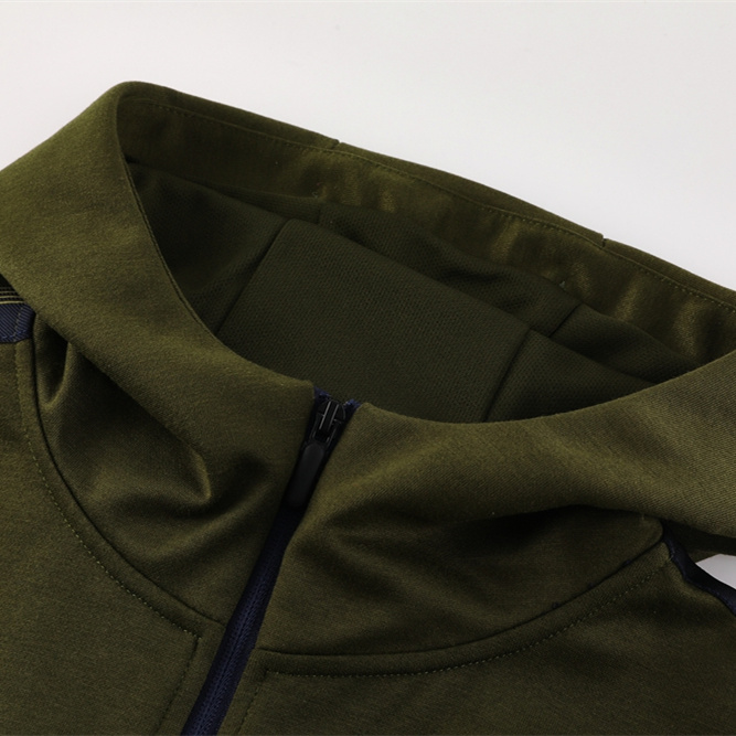 Napoli 24-25 Hooded Jacket Training Tracksuit - Army Green Top and Deep Blue Pants - Unitedfutballjersey