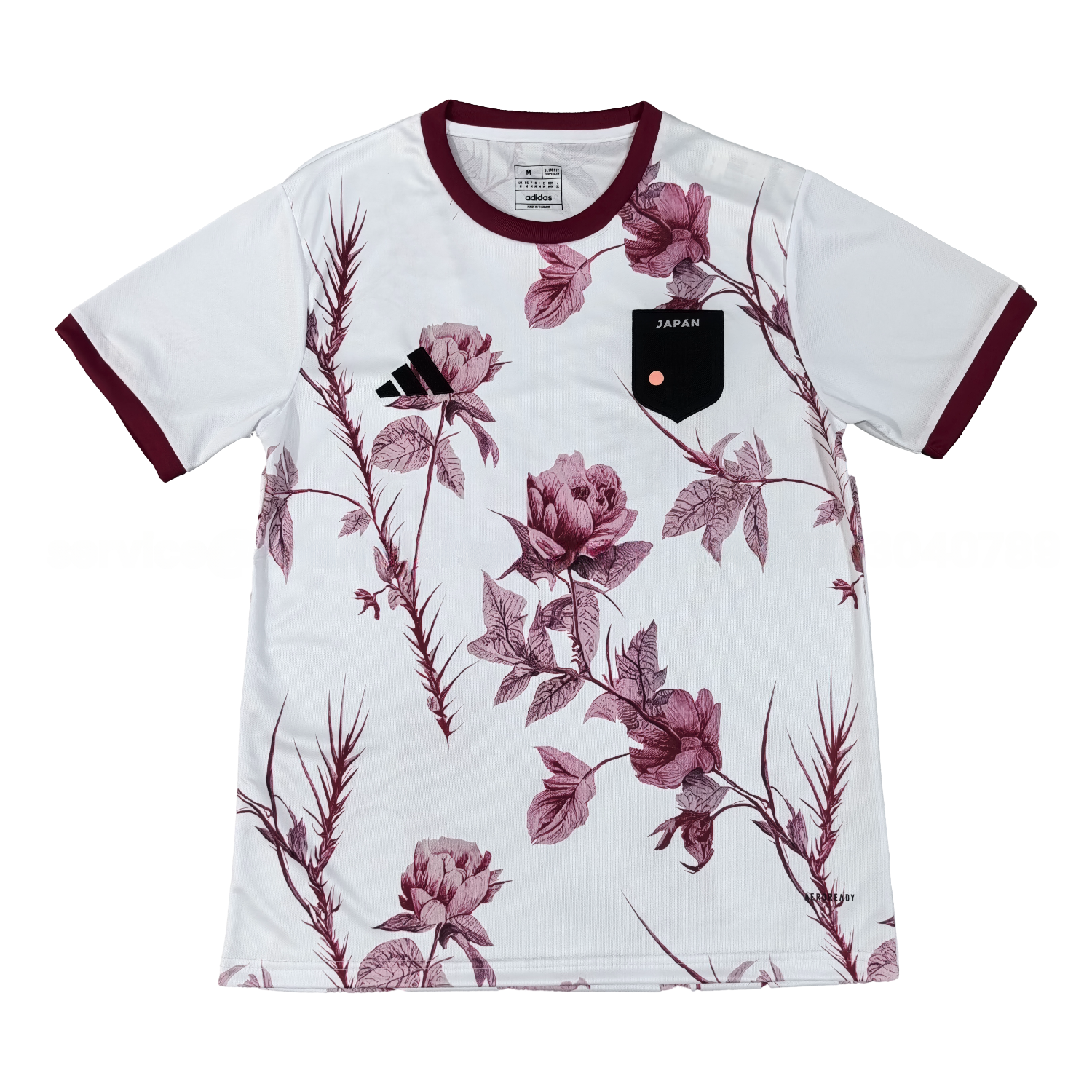 Japan 25-26 Red Flowers White Jersey - Fans Version - Unitedfutballjersey