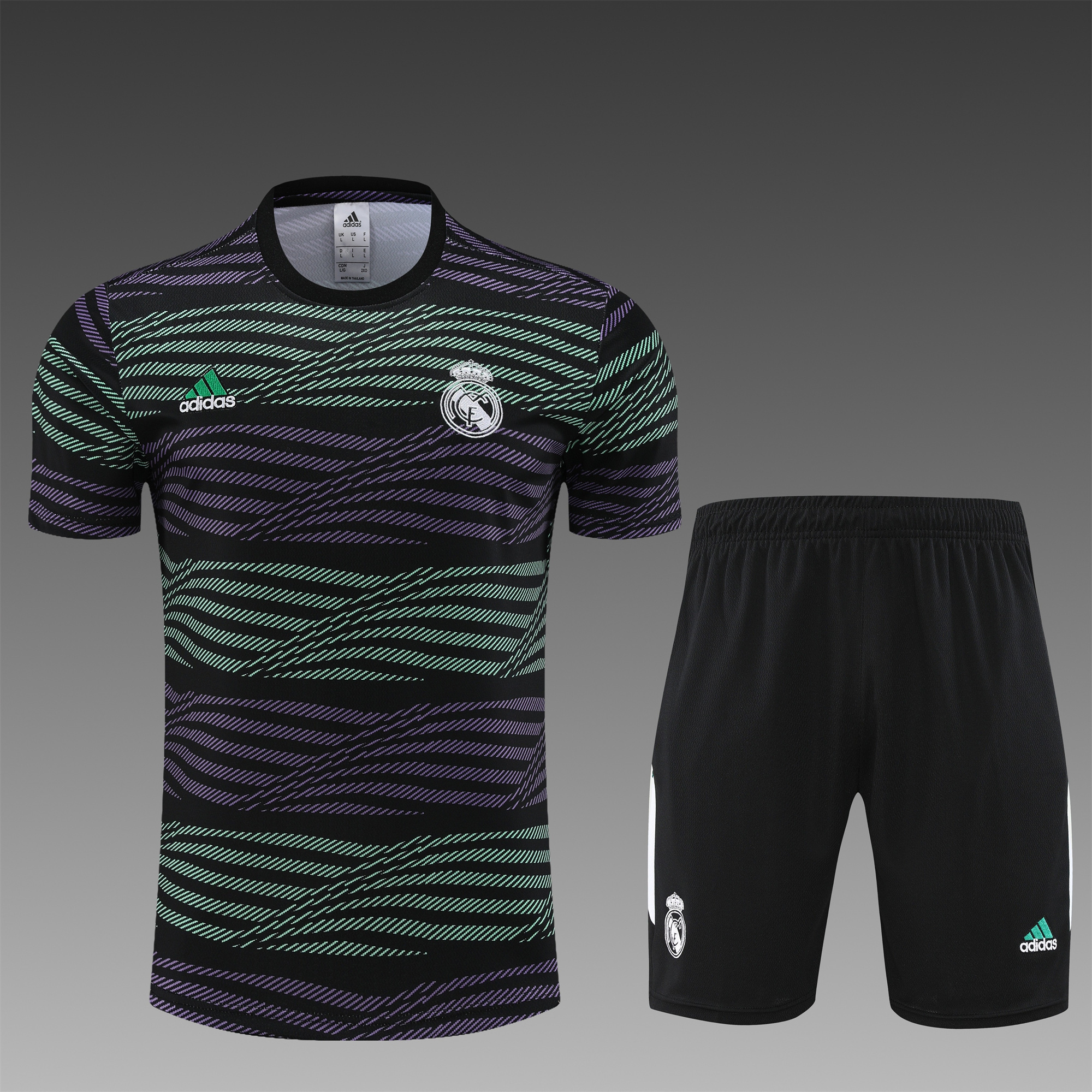 Real Madrid 23-24 Short-Sleeve Training Set - Purple&Green - Unitedfutballjersey