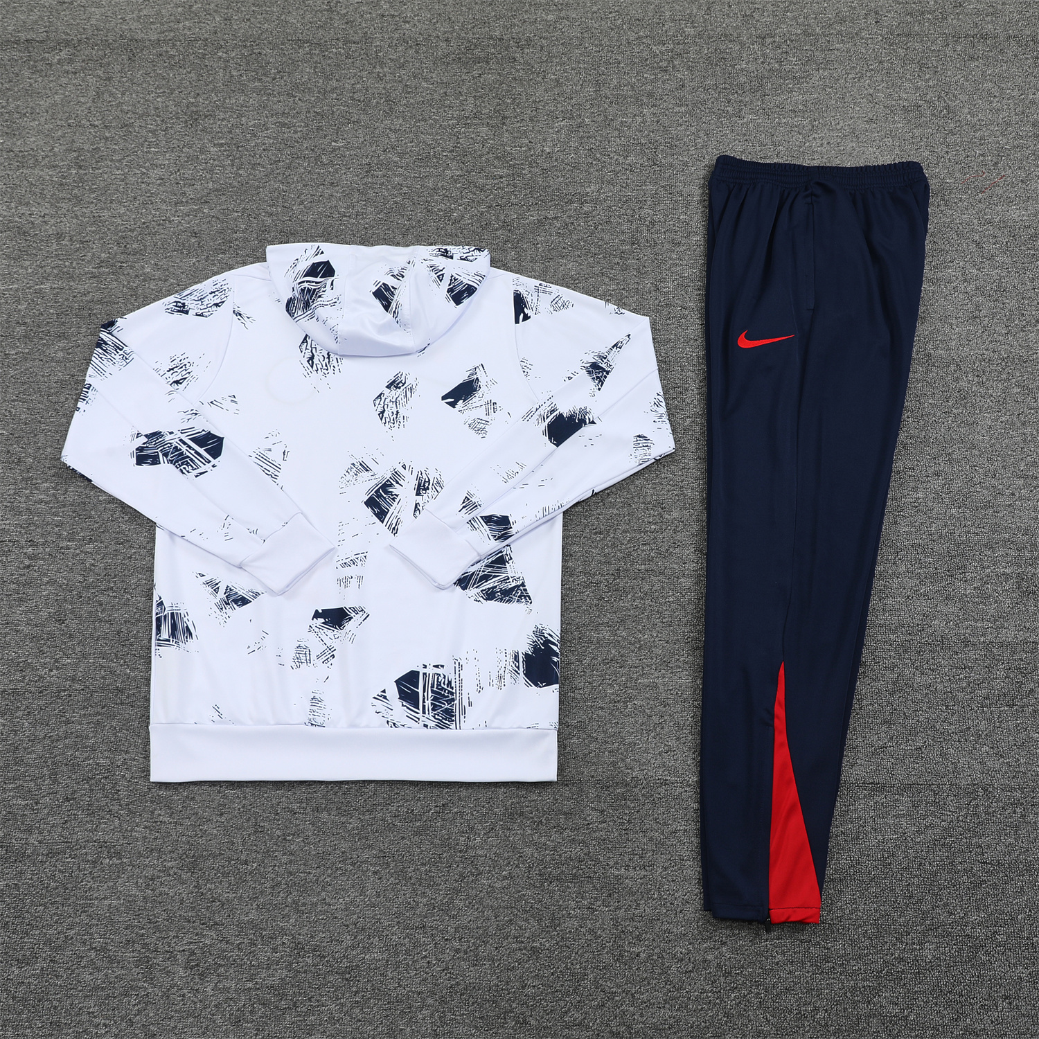 Paris Saint-Germain PSG 24-25 Training Hoodie Set - White Hoodie and Deep Blue Pants - Unitedfutballjersey