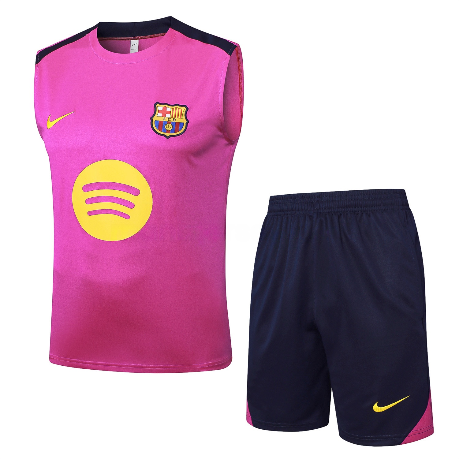 Barcelona 25-26 Vest Training Set - Purple Pink Vest and Black Shorts - Unitedfutballjersey