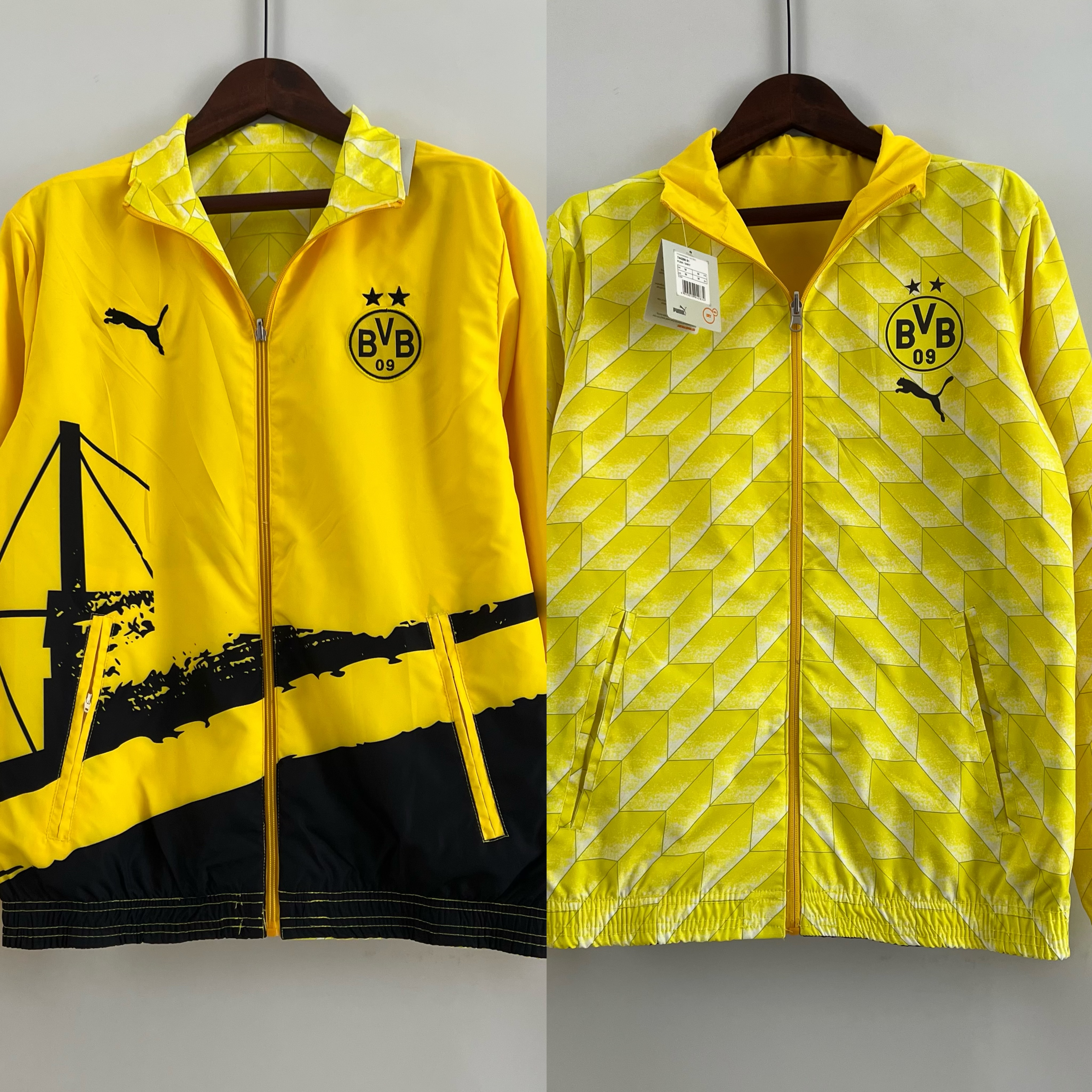 Dortmund 23-24 Double Sided Windbreaker - Yellow - Unitedfutballjersey