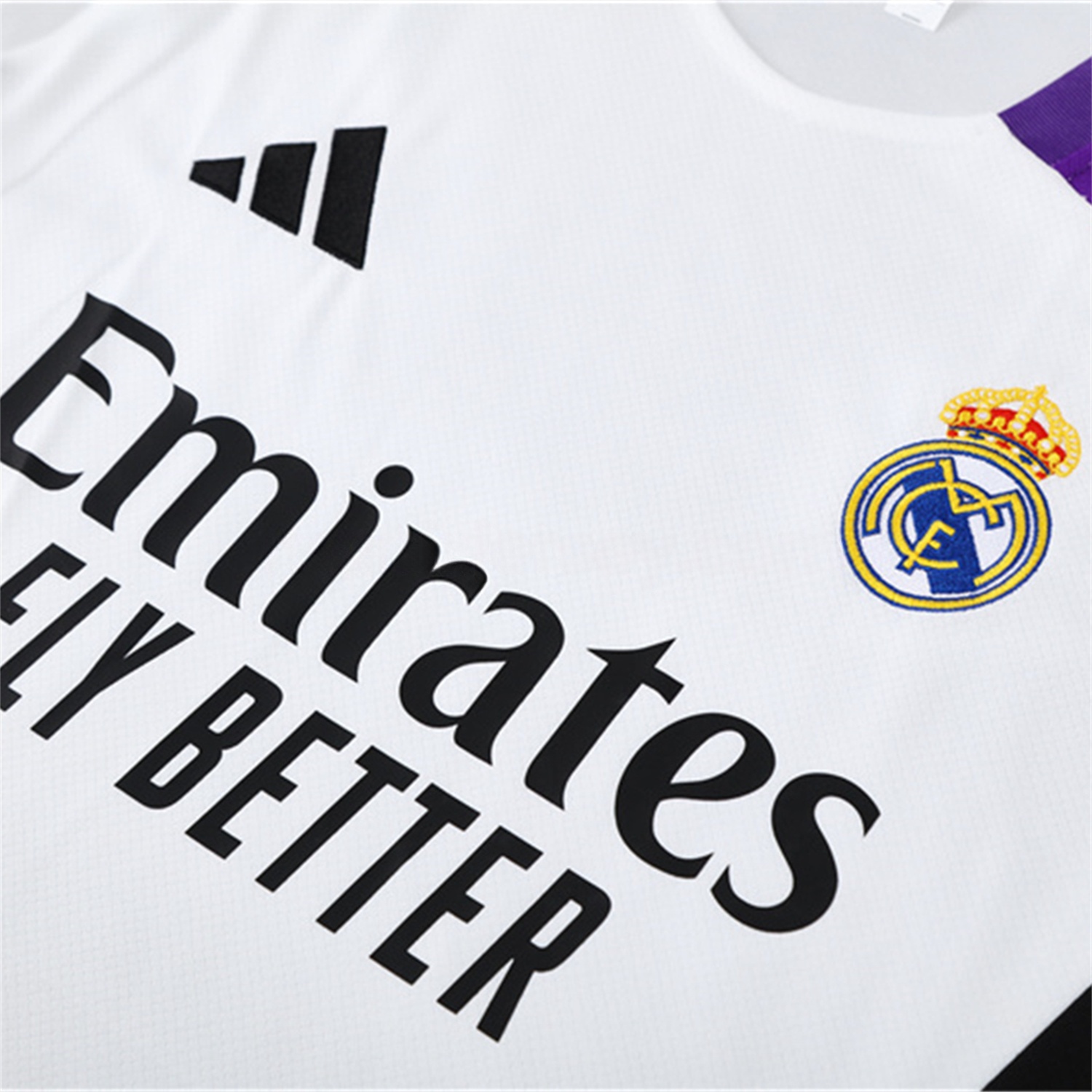 Real Madrid 24-25 Short-Sleeve Kids Training Set - White with Purple - Unitedfutballjersey