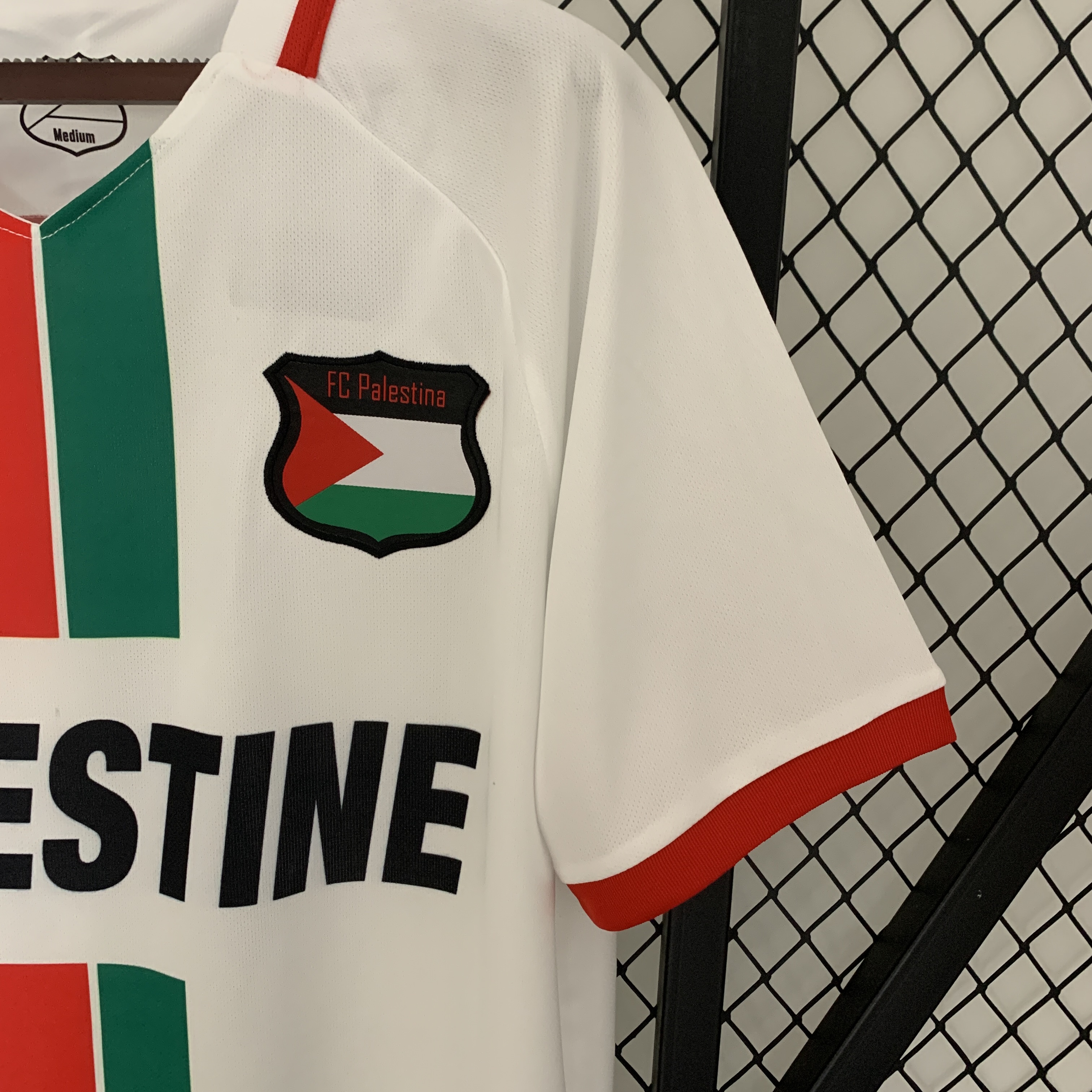 FC Palestina 23-24 White Centre Striped Jersey - Fans Version - Unitedfutballjersey