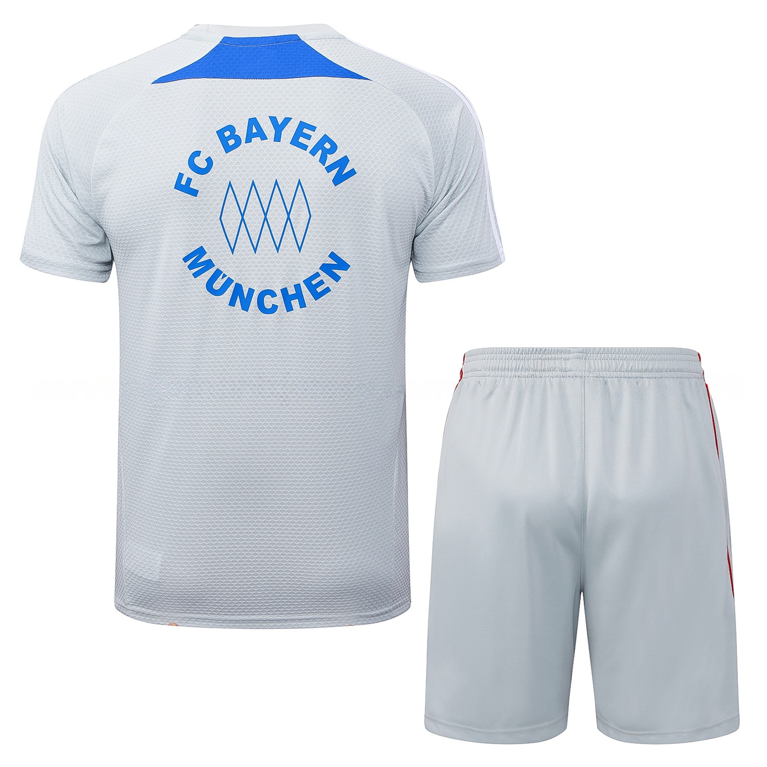 Bayern Munich 25-26 Short-Sleeve Training Set - Grey Throwback Top & Shorts - Unitedfutballjersey