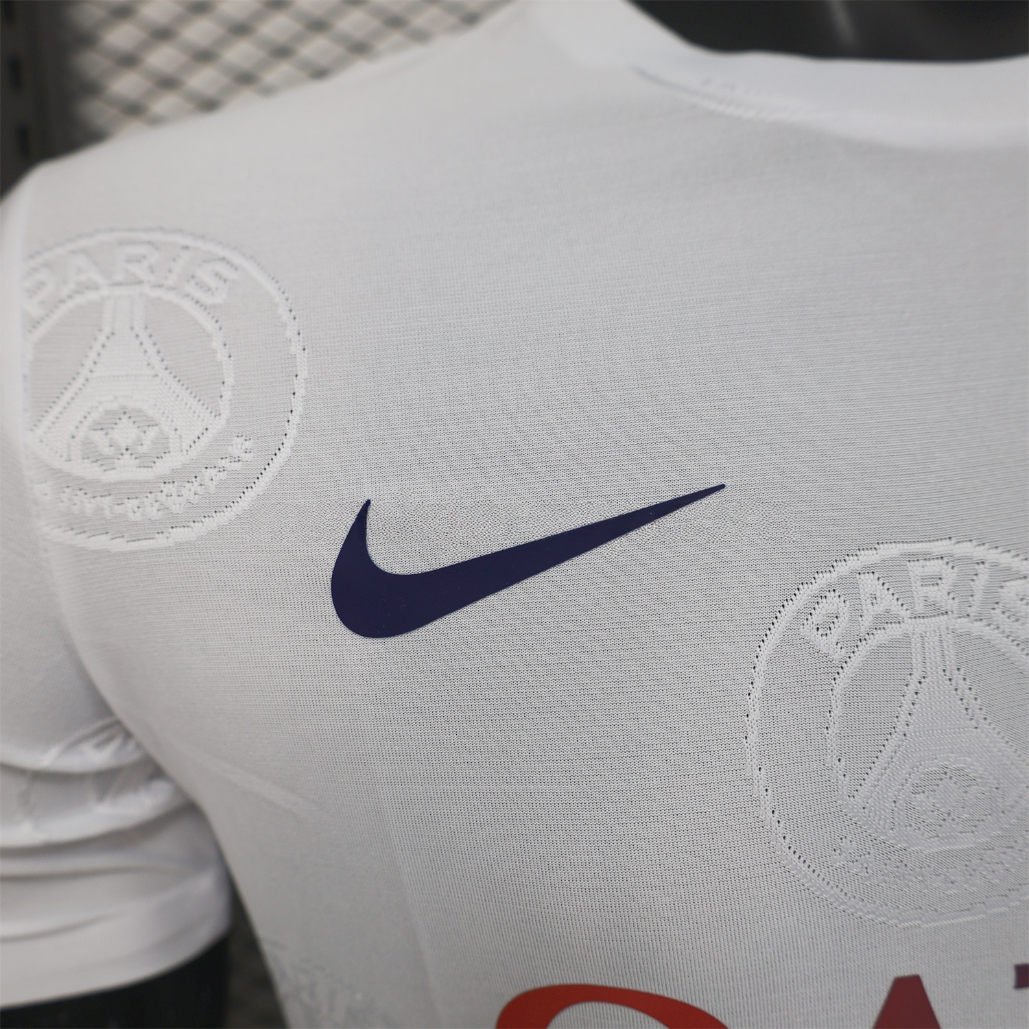 Paris Saint-Germain PSG 25-26 White Jersey with Team Logo Decoration and Gradient Advertising - Player Version - Unitedfutballjersey