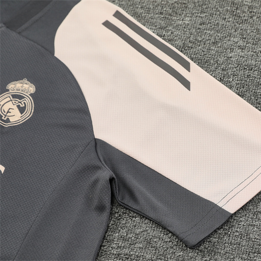 Real Madrid 24-25 Kids Short-Sleeve Training Set - Deep Grey - Unitedfutballjersey