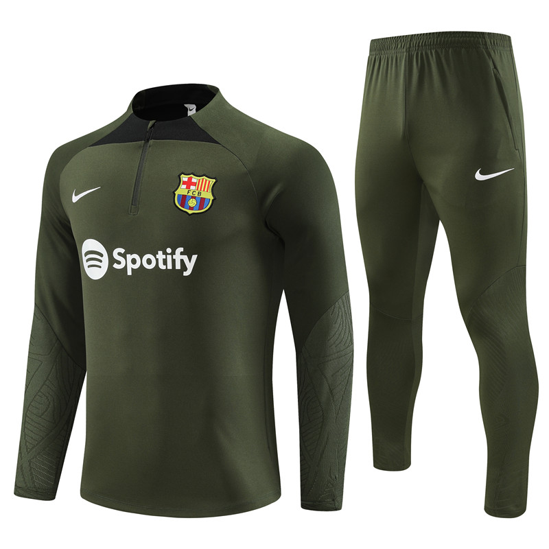 B.A.R.S.A 23-24 Long Sleeve Training Set -Army green - Unitedfutballjersey