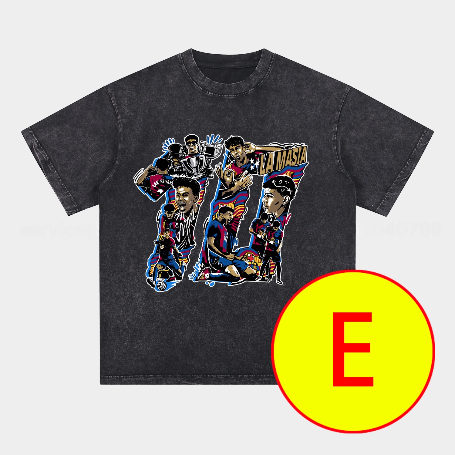 LAMINE YAMAL - Barcelona No. 10 Legend Continues 2025 Oversized Washed T-Shirt - Unitedfutballjersey