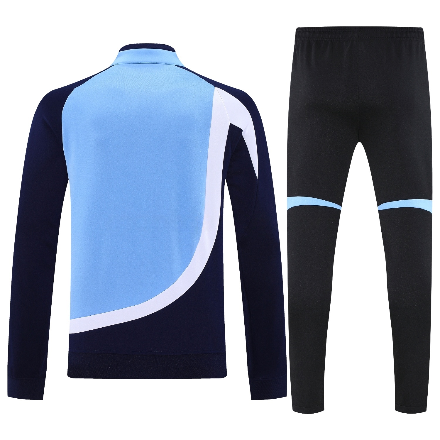 Real Madrid 25-26 Throwback Jacket Training Tracksuit - Blue Jackets & Black Pants - Unitedfutballjersey