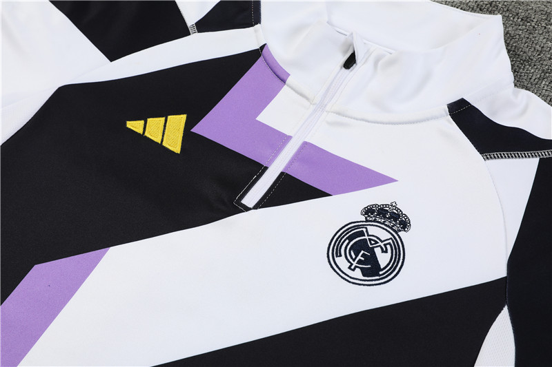 Real Madrid 23-24 Long Sleeve Training Set -White and Black - Unitedfutballjersey