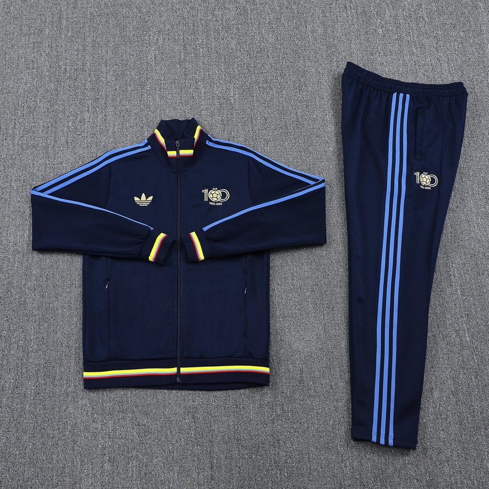Colombia 2024 100th Anniversary 24-25 Jacket Training Tracksuit - Deep Blue - Unitedfutballjersey