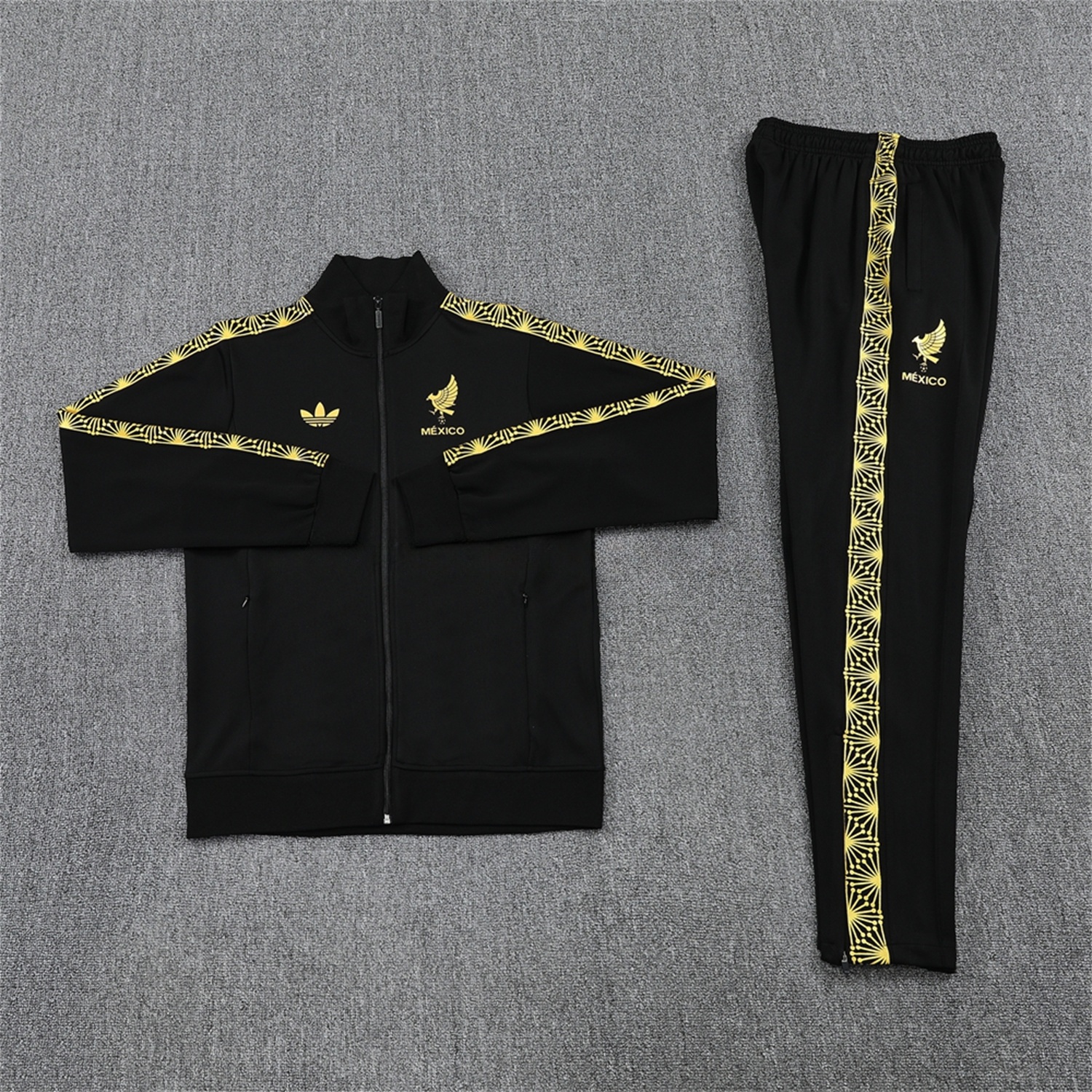 Kids Mexico 2025 Gold Cup Kids Jacket Training Tracksuit - Black Top & Pants - Unitedfutballjersey