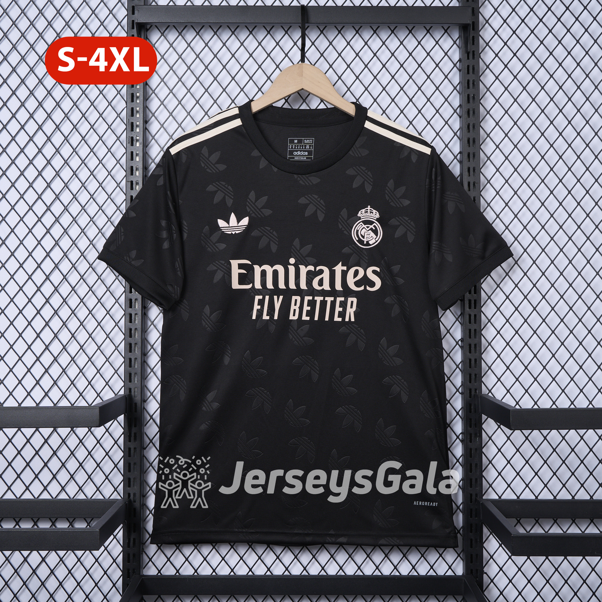 Real Madrid 24-25 Trefoil Black Jersey - Fans Version - Unitedfutballjersey