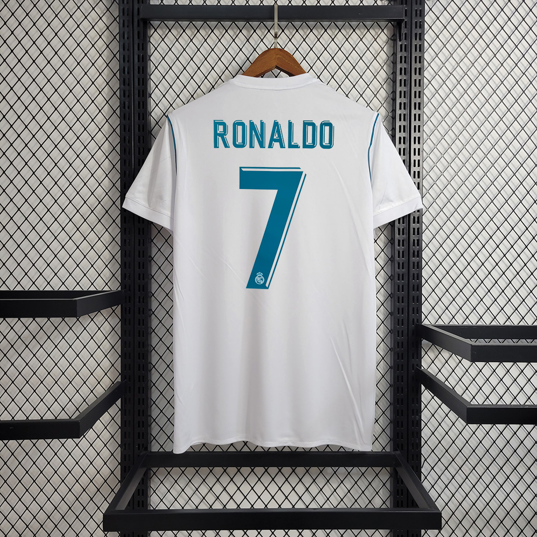 Retro Real Madrid 17-18 Home Jersey - with Champions League Final Final - Unitedfutballjersey