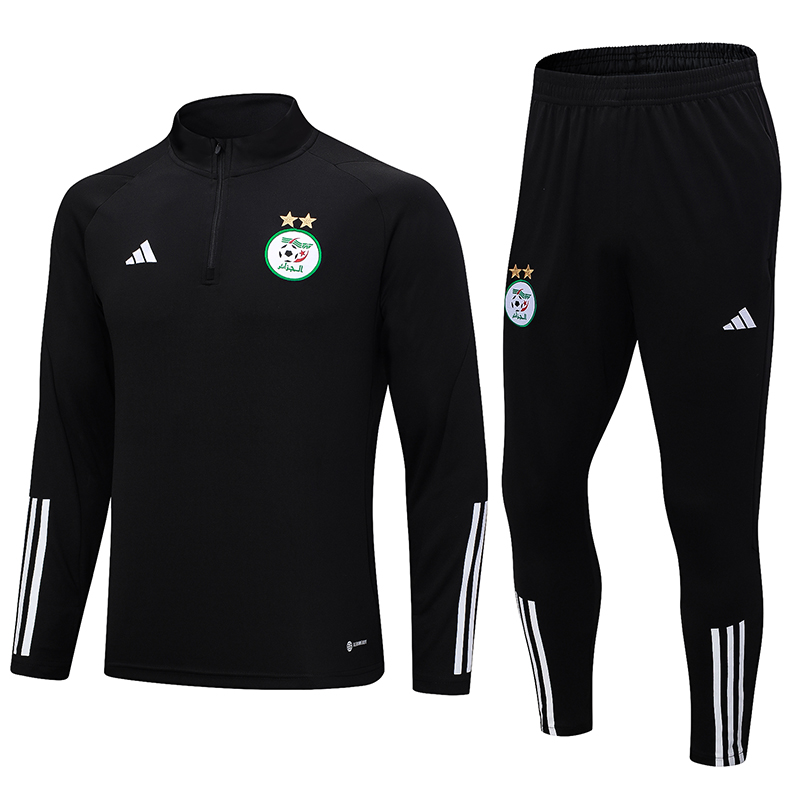 Algeria Olympic TEAM 23-24 Long Sleeve Training Set -Black - Unitedfutballjersey