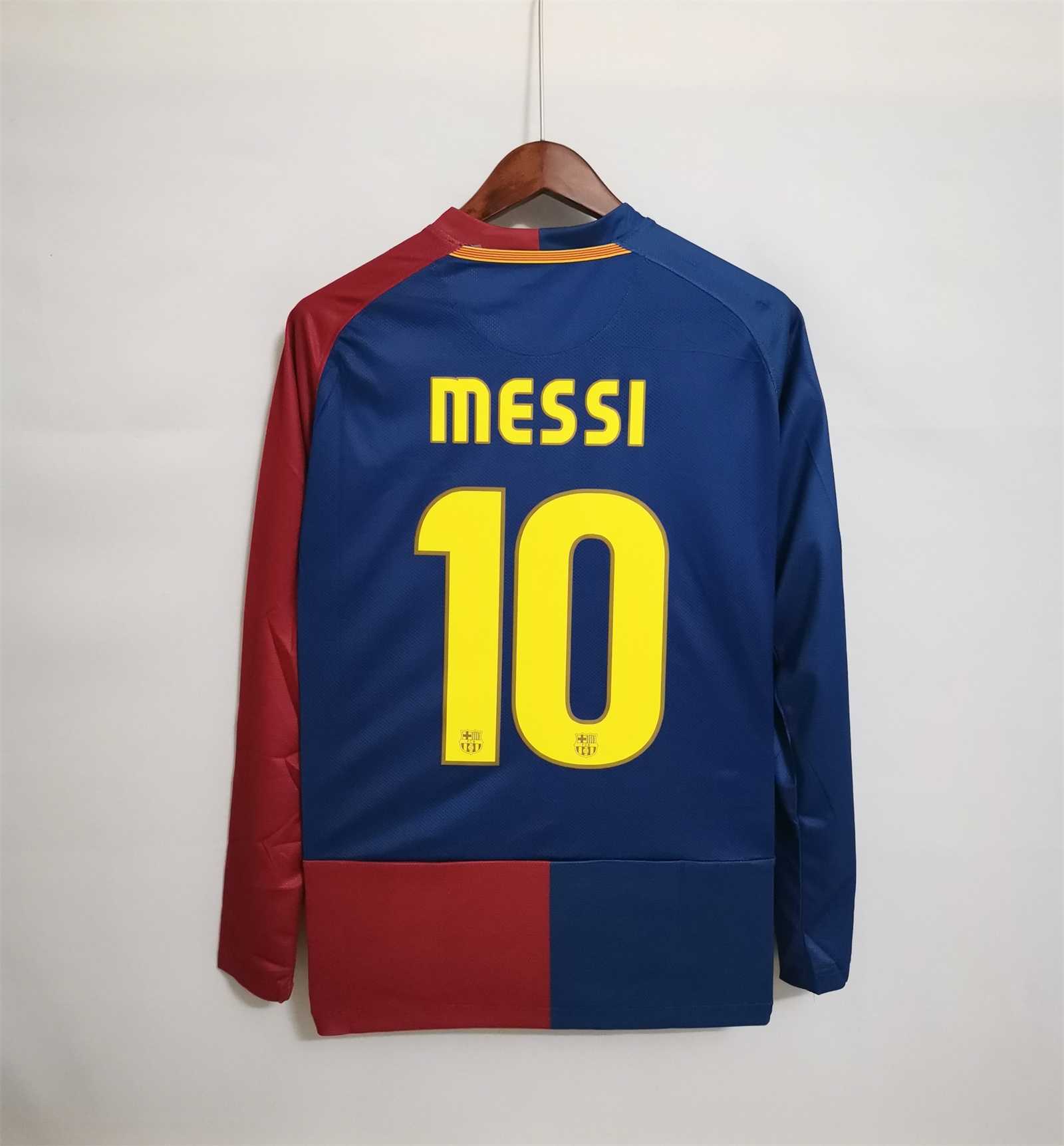 Retro Barcelona 08-09 Home Long Sleeve Jersey - Unitedfutballjersey