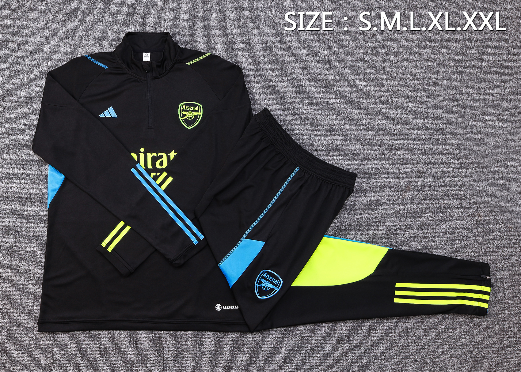 Arsenal 23-24 Long Sleeve Training Set -Black - Unitedfutballjersey