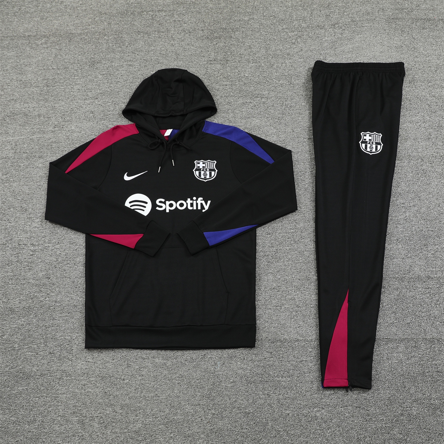 B.A.R.S.A 24-25 Training Hoodie Set - Black Hoodie and Black Pants - Unitedfutballjersey