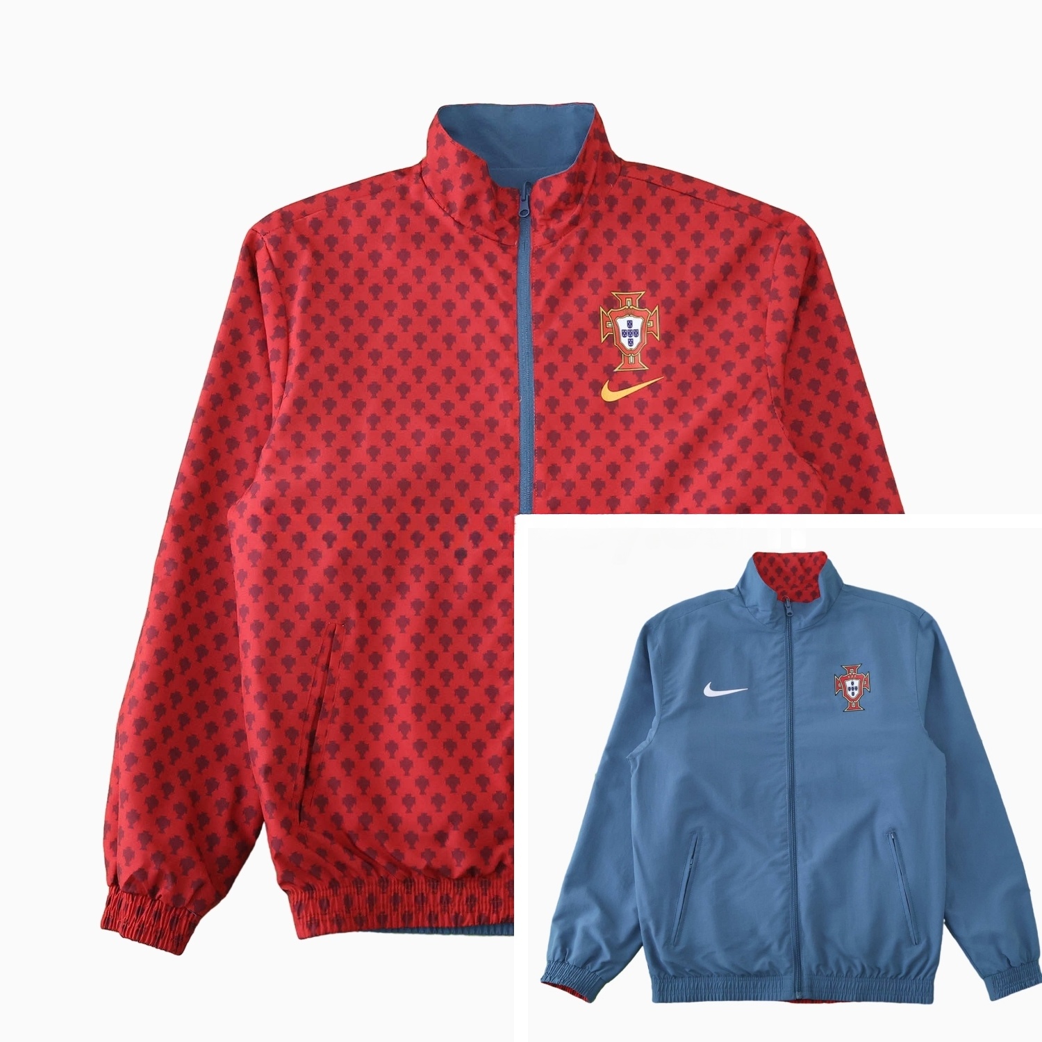 Portugal 24-25 Double Sided Reversible Windbreaker - Red & Blue - Unitedfutballjersey