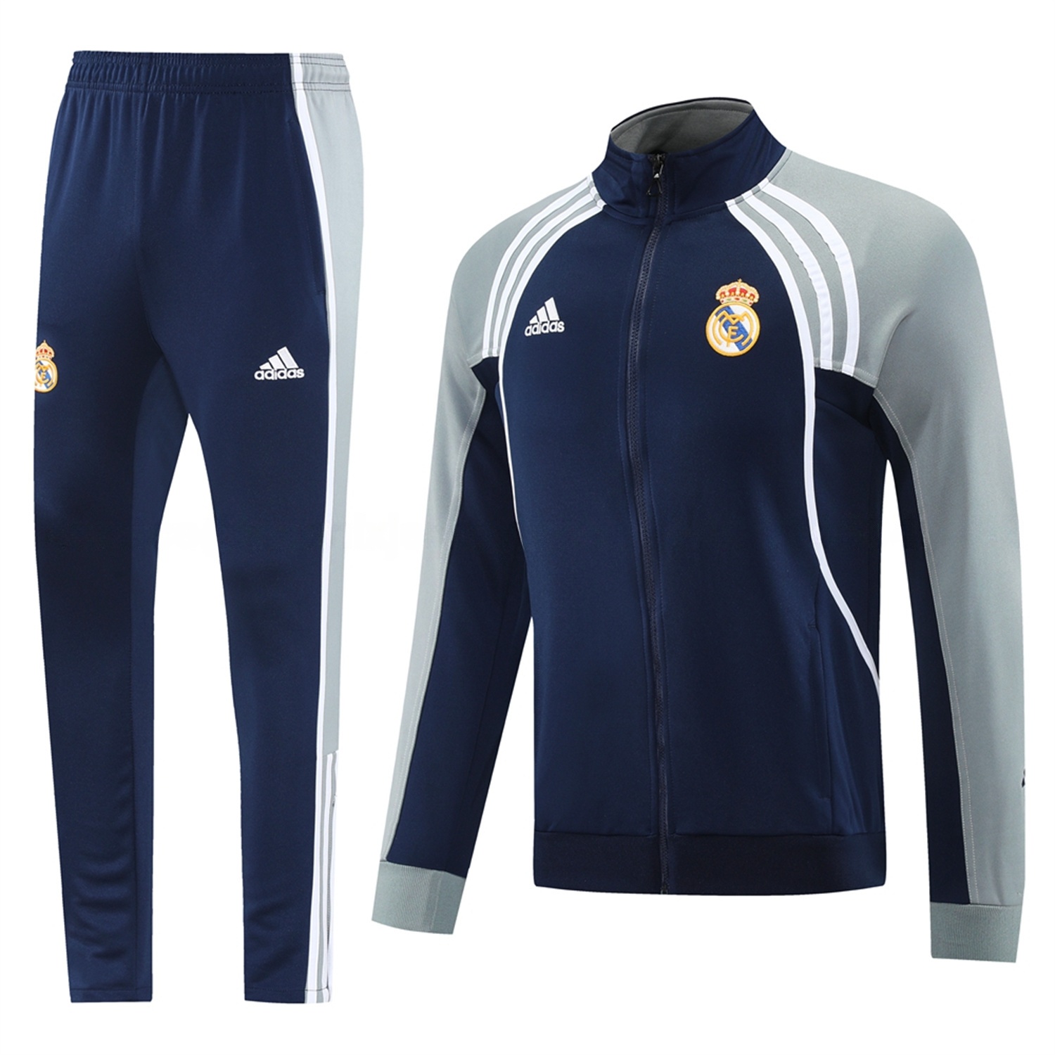 Real Madrid 25-26 Jacket Training Tracksuit - Blue Grey Jackets & Pants - Unitedfutballjersey