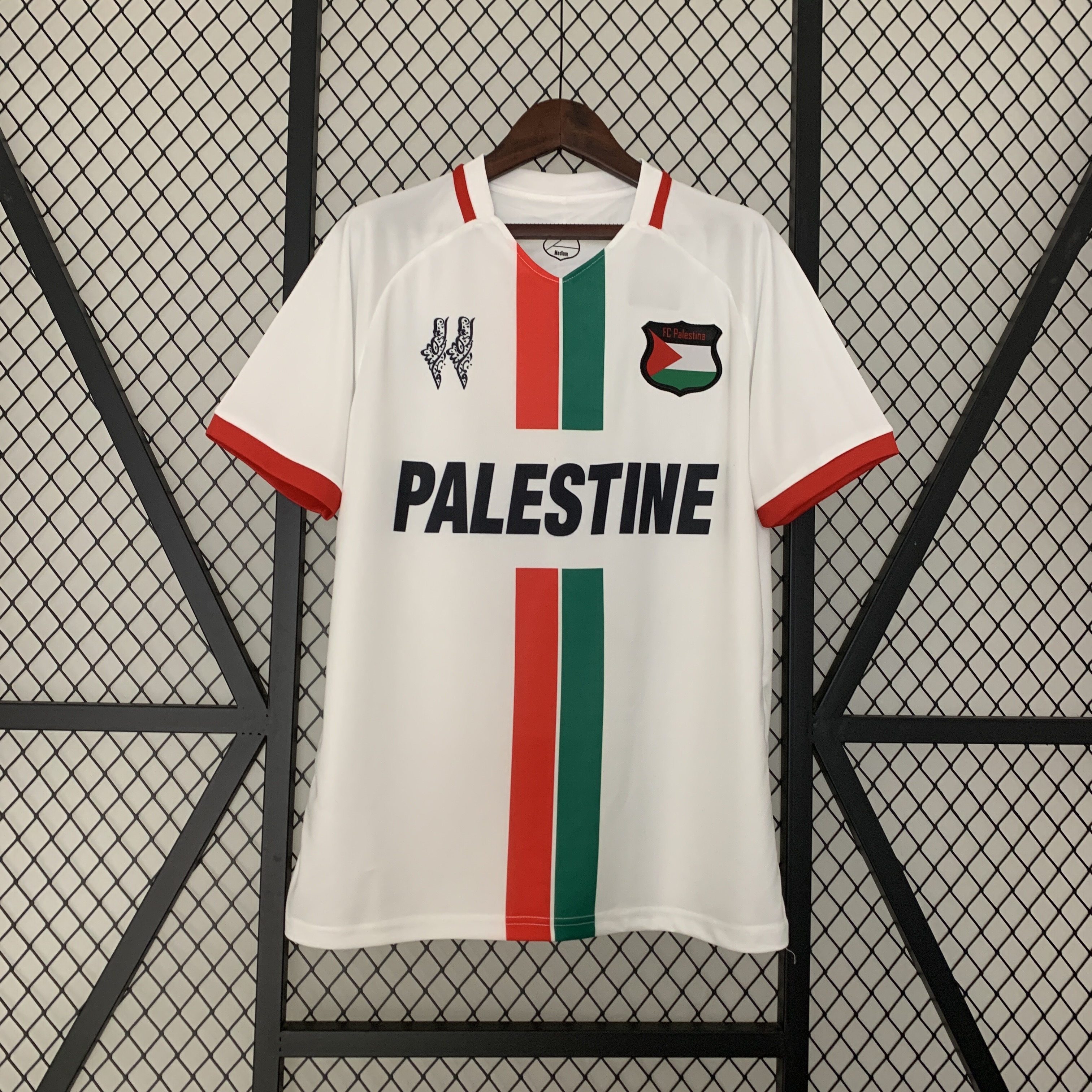 FC Palestina 23-24 White Centre Striped Jersey - Fans Version - Unitedfutballjersey