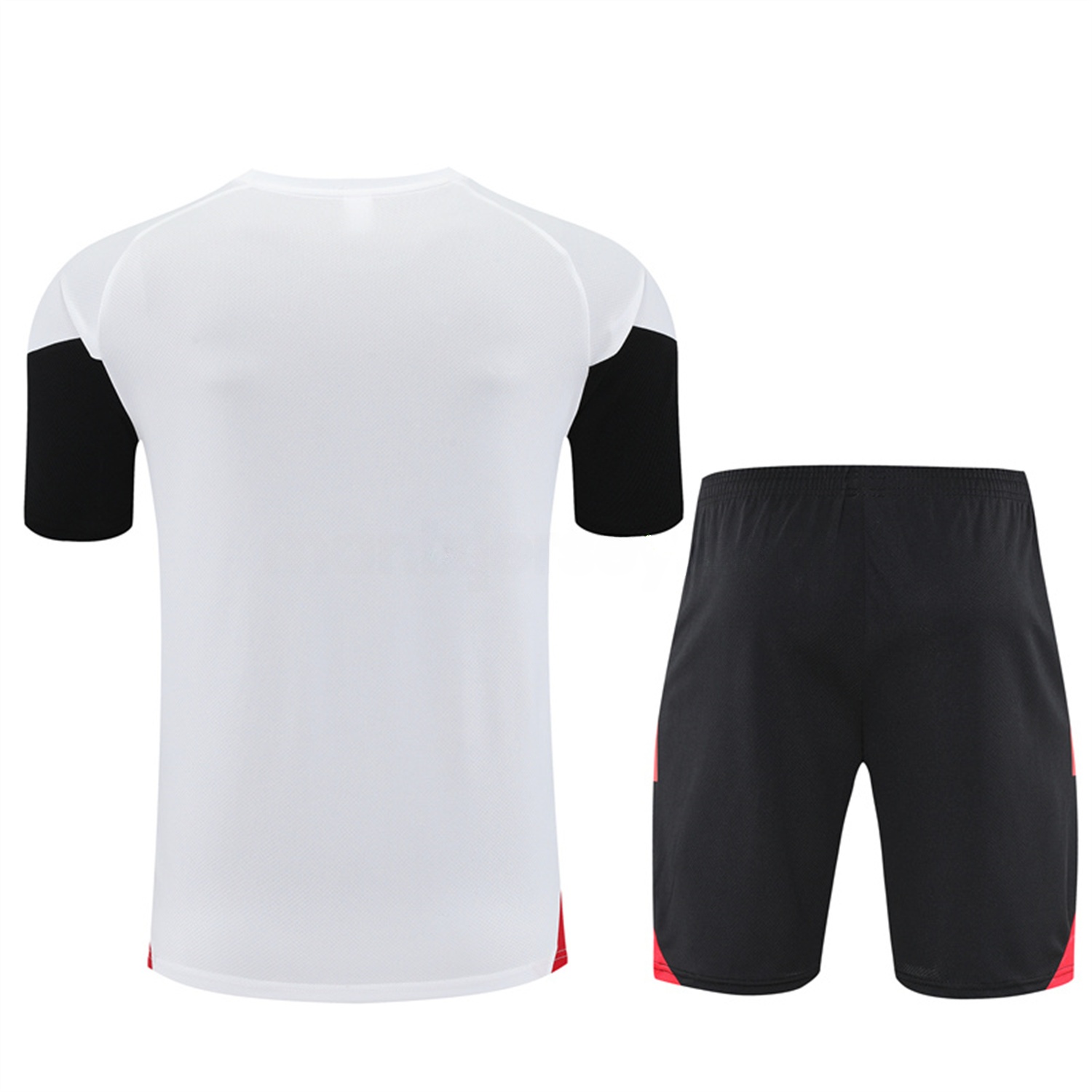 Manchester United 25-26 Short-Sleeve Training Set - White Top & Black Shorts - Unitedfutballjersey