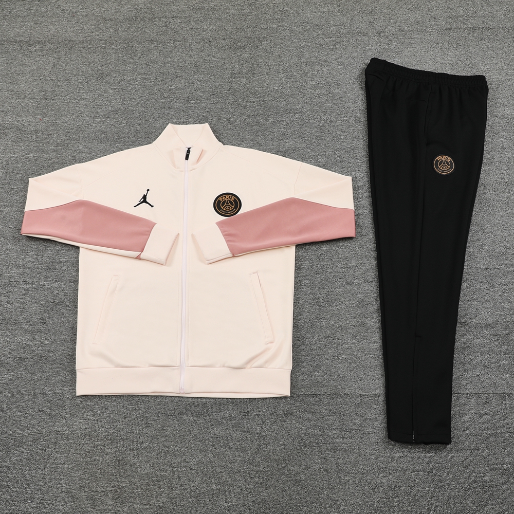Paris Saint-Germain PSG 24-25 Jacket Training Tracksuit - Light Pink Top and Black Pants - Unitedfutballjersey