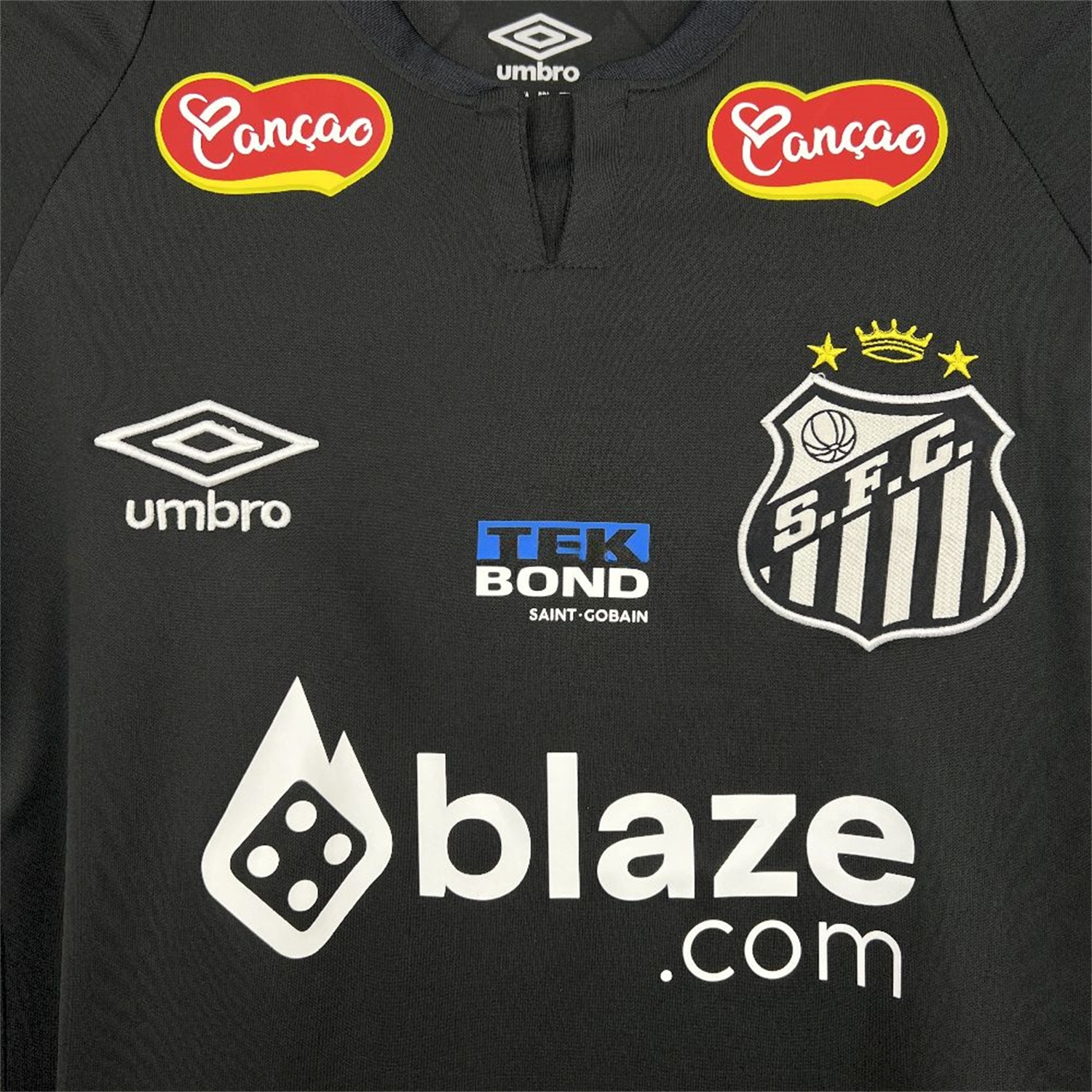 Santos 25-26 Black Goalkeeper Jersey with Sponsors - Fans Version - Unitedfutballjersey