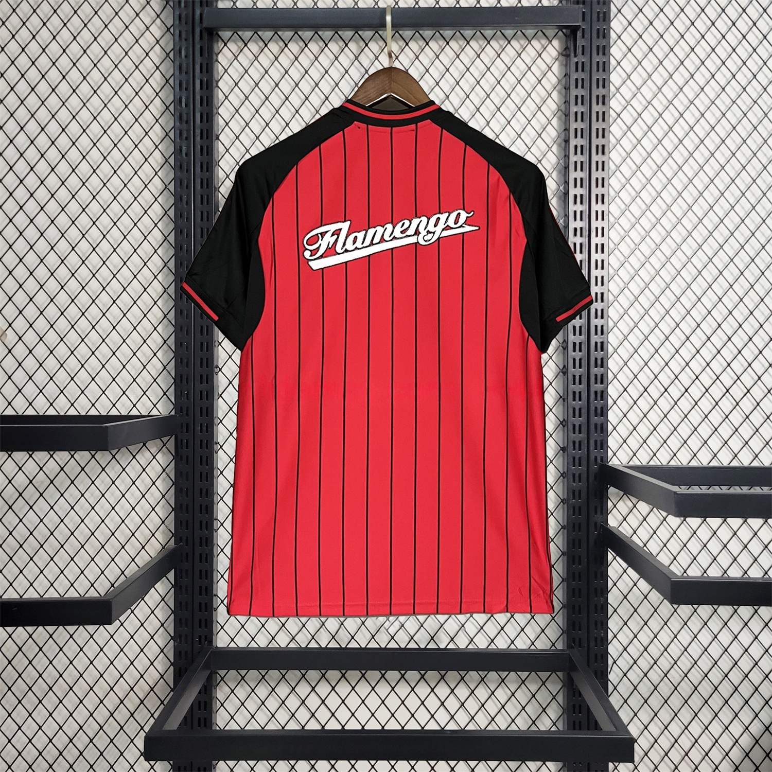 Flamengo 25-26 Red Baseball Jersey with Black Stripes - Unitedfutballjersey