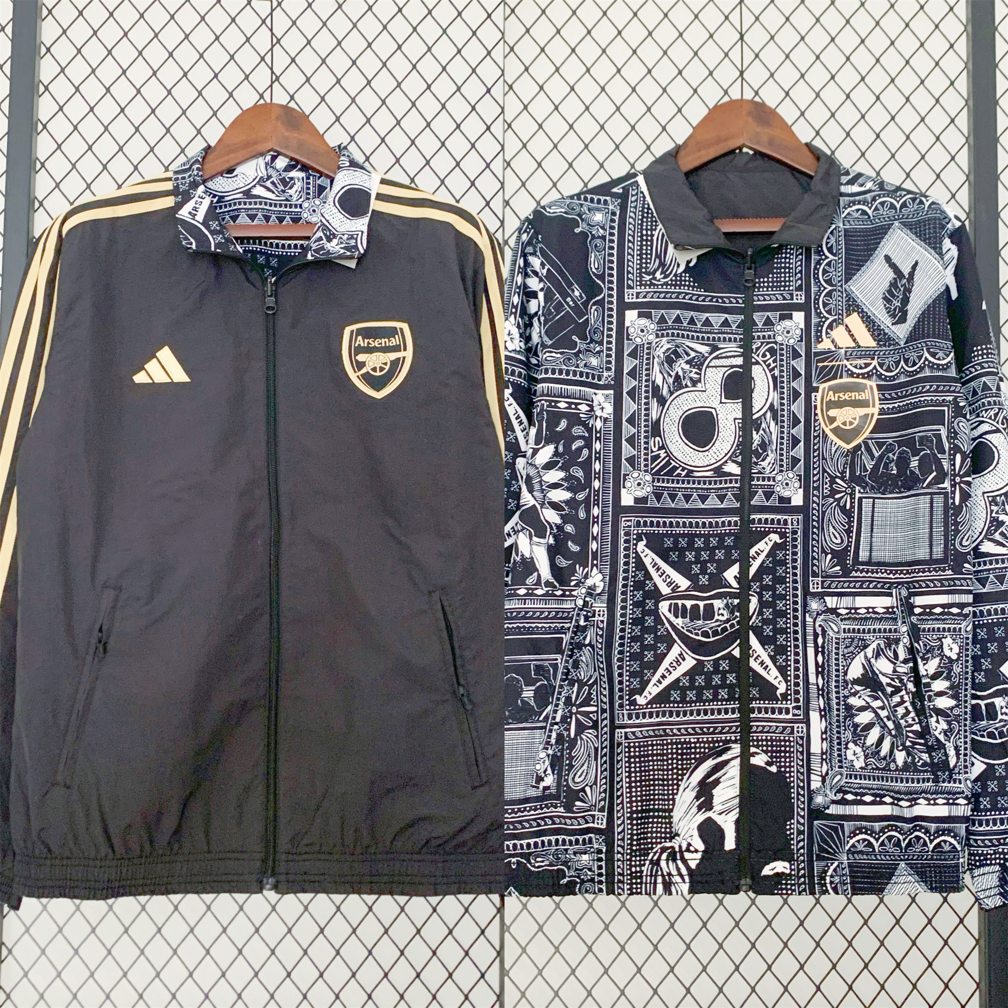Arsenal x I-a-n.W-r-i-g-h-t Limited Edition 23-24 Player Reversible Windbreaker - Unitedfutballjersey