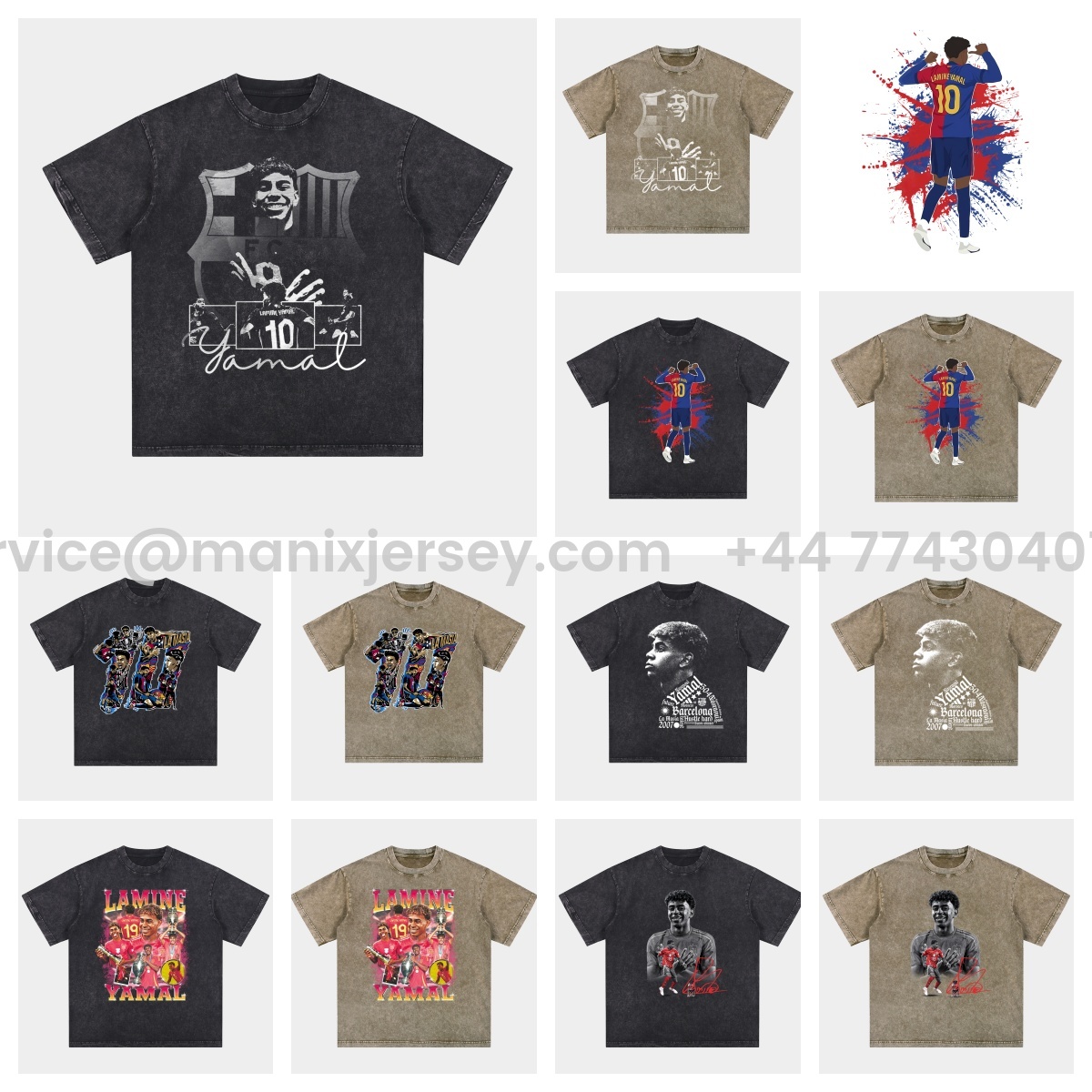 LAMINE YAMAL - Barcelona No. 10 Legend Continues 2025 Oversized Washed T-Shirt - Unitedfutballjersey