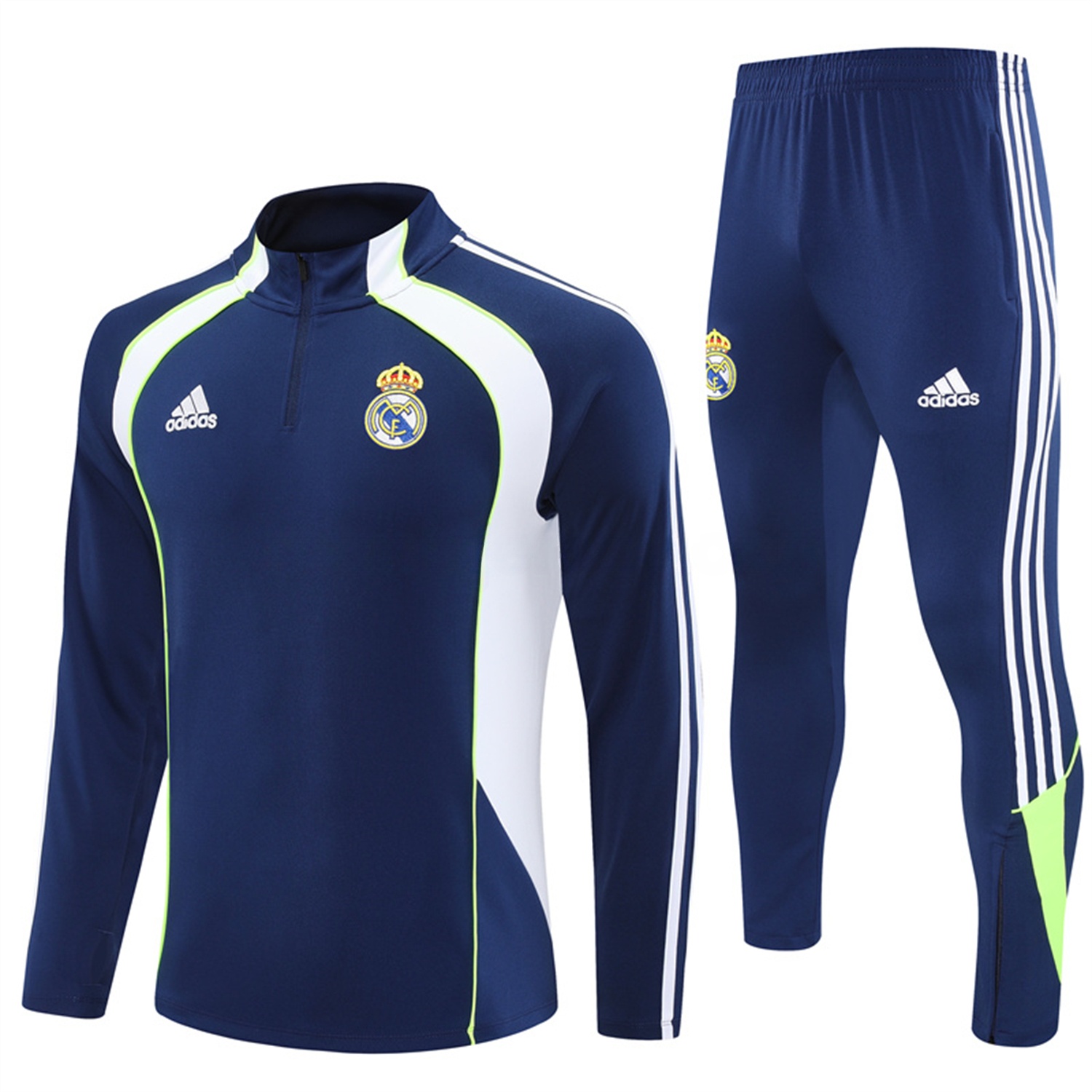 Real Madrid 25-26 Long Sleeve Training Set - Throwback Royal Blue Top and Pants - Unitedfutballjersey