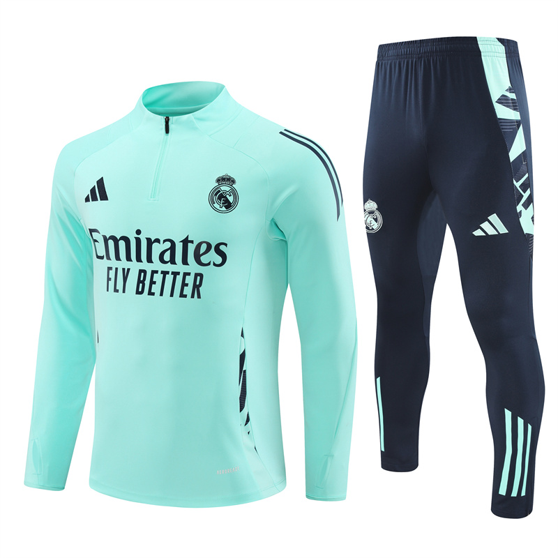 Real Madrid 24-25 Long Sleeve Training Set - Light Green - Unitedfutballjersey