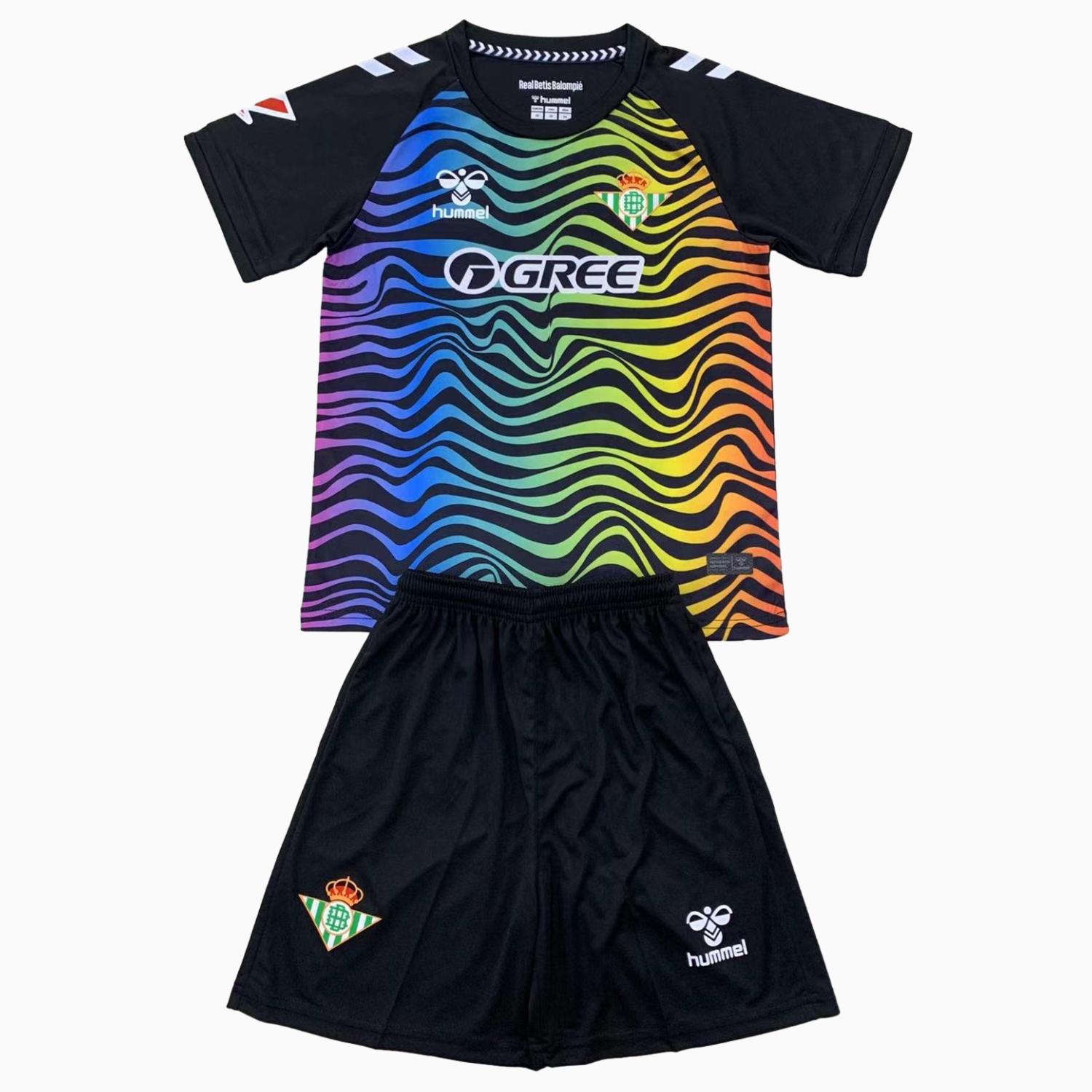 Real Betis 24-25 Black Goalkeeper Kids Kit - Unitedfutballjersey